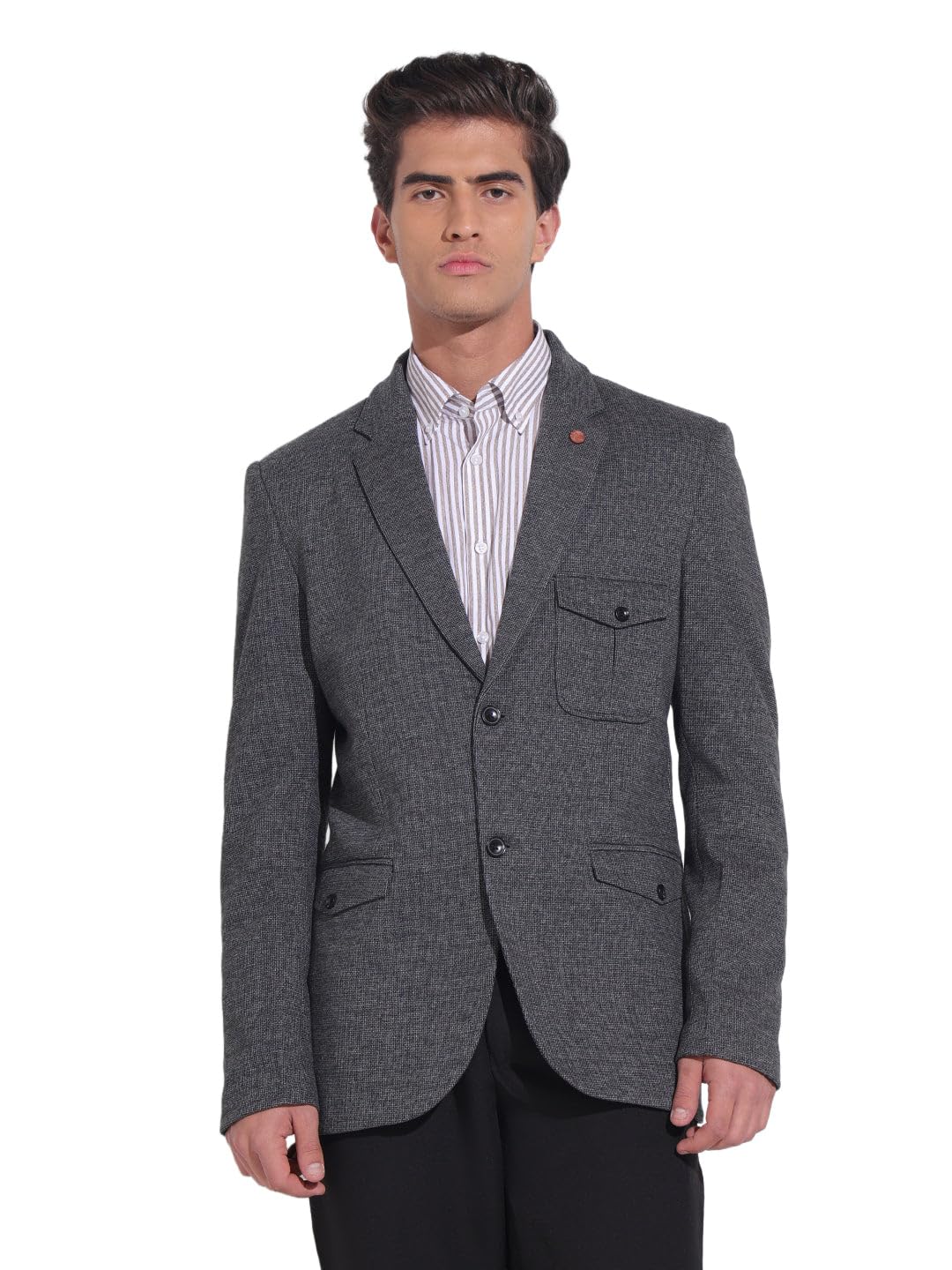 showoffff Men Solid Single Breasted Formal Blazer | Notched Lapel Full Sleeves Cotton Blazer for Mens | Regular Fit Regular Length Blazer for Men's-picture-33