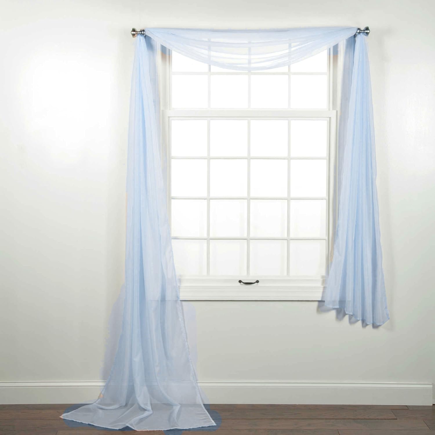 CURTAIN ONLINE'S 1PC VOILE SHEER WINDOW SCARF SWAG TIER
