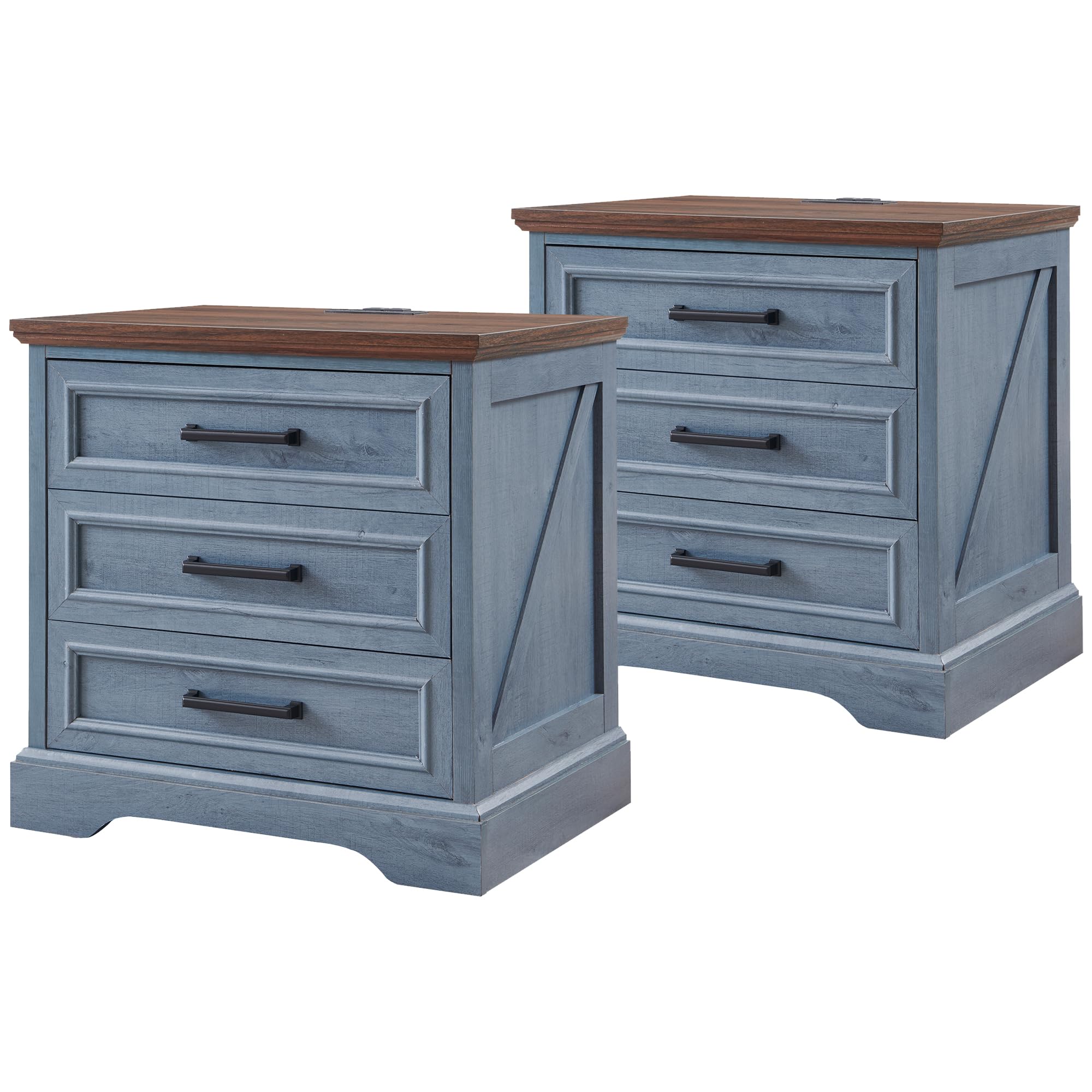 ACCOHOHO Farmhouse Nightstands Set of 2
