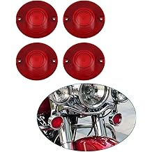 3 1/4inch Flat Turn Signal Light Covers Lens Fit for Harley Touring Road Glide Road King Electra Glide Street Glide 1986-2023 (Red)