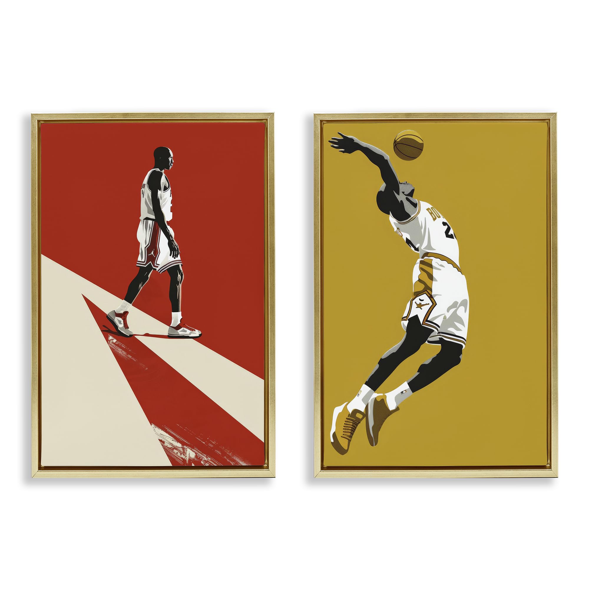 NBA Champions Comic Basketball, 20 x 30 Inch Canvas in Floater Frame Set