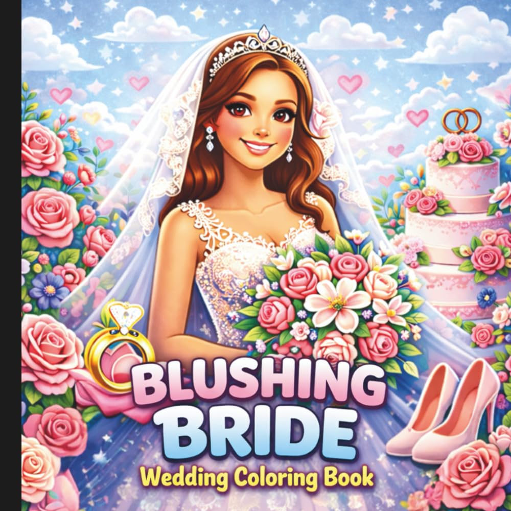 Blushing Bride Wedding Coloring Book: Wedding Themed Coloring Book For All Ages (WEDDING CELEBRATION COLORING AND ACTIVITY BOOKS)