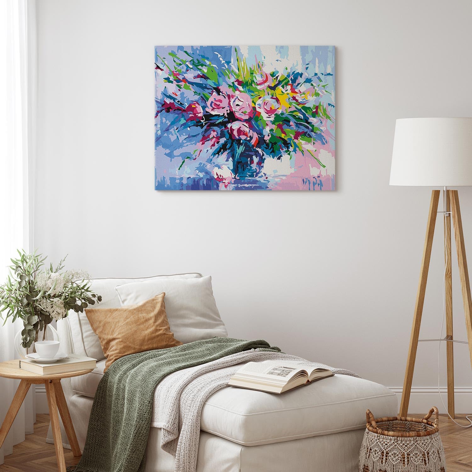 murando - Malen nach Zahlen Blumen Strauß, 50x40 cm, Erwachsene, Kinder