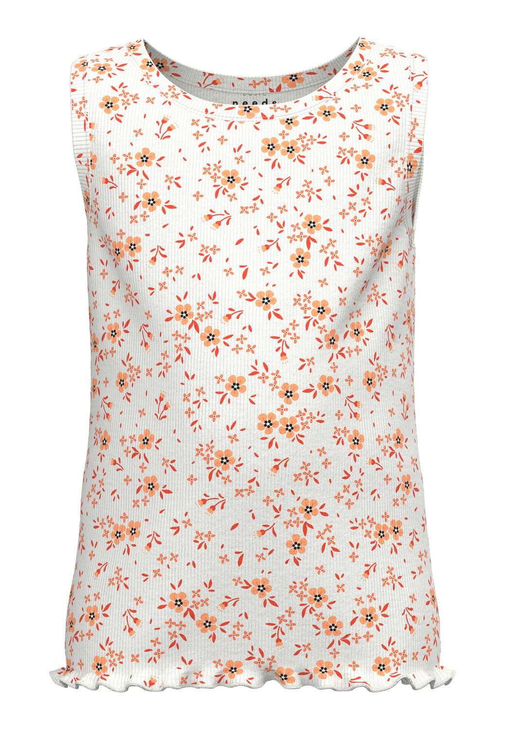 Bestseller A/S Dziewczęca koszulka z długim rękawem NMFVEMINNA Slim Tank TOP H, jasnobiała, 92, Bright White, 92 cm