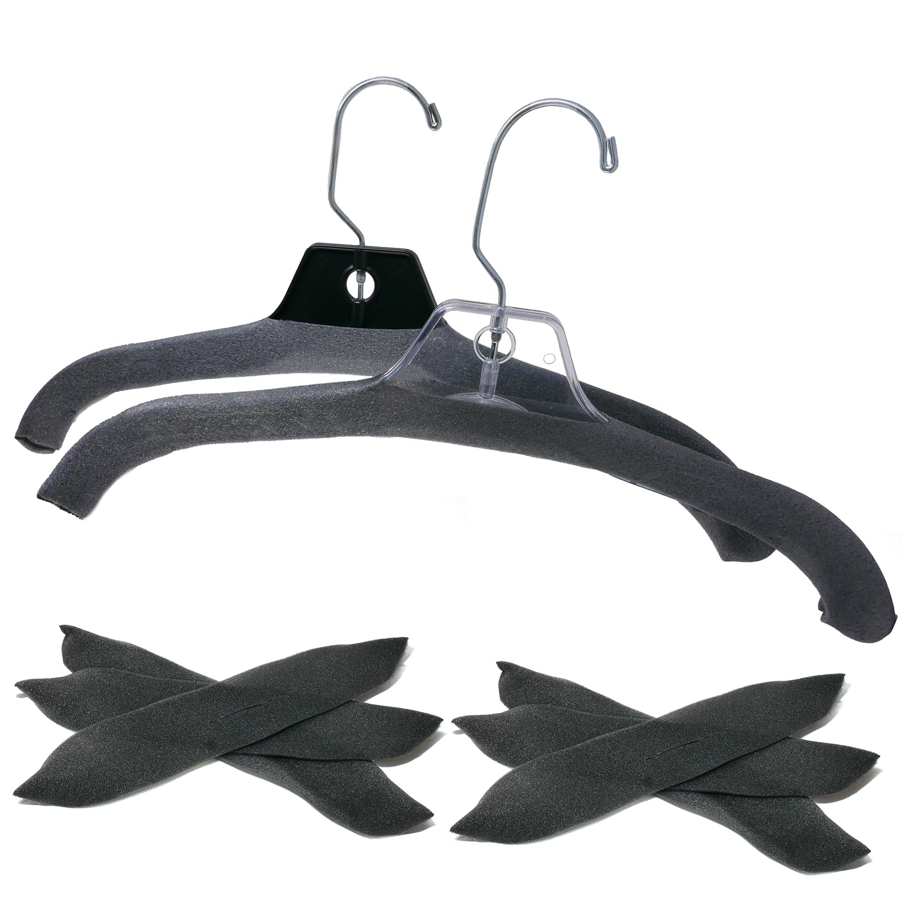 Housse en mousse pour cintres lot de 100 protections penderie gris anthracite