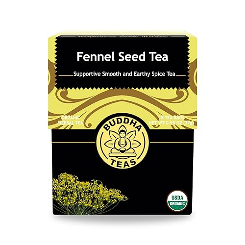 Buddha Teas - Té orgánico de semillas de hinojo - Té de hierbas - Para la salud y la digestión - Certificado USDA - Ingredientes limpios - OU Kosher