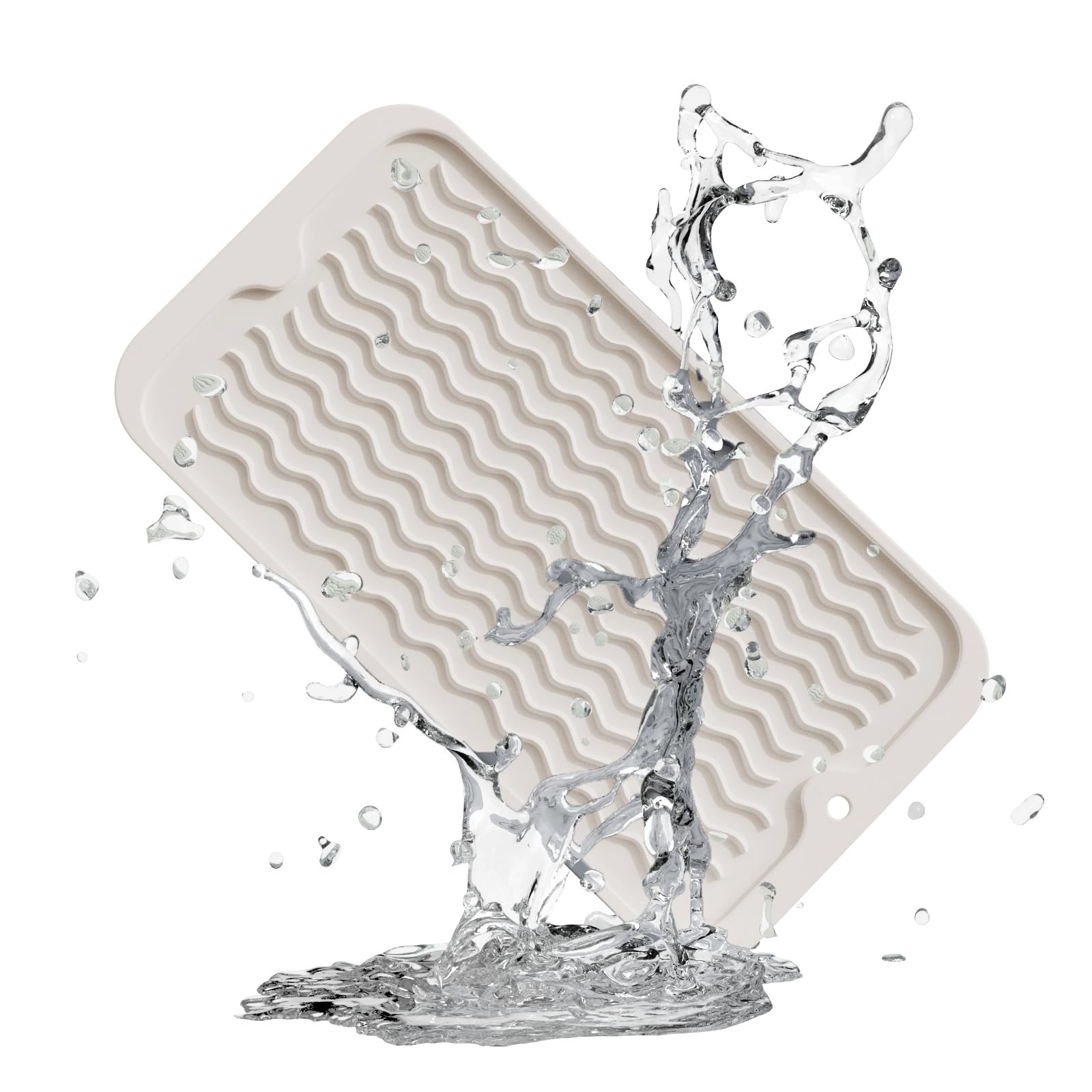ZLR Silicone Sponge Holder Sink Caddy Tray 6 x 12 - Narrow Dish Drying Mat for Kitchen Counter