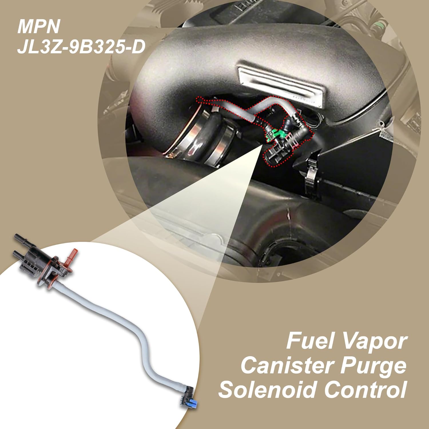 JL3Z-9B325-D Fuel Vapor Canister Purge Solenoid Control Valve Compatible with Ford F-150 2017-2020 Expedition 2018-2021,Compatible with Lincoln Navigator 2018-2021. Replace JL3Z-9B325-D