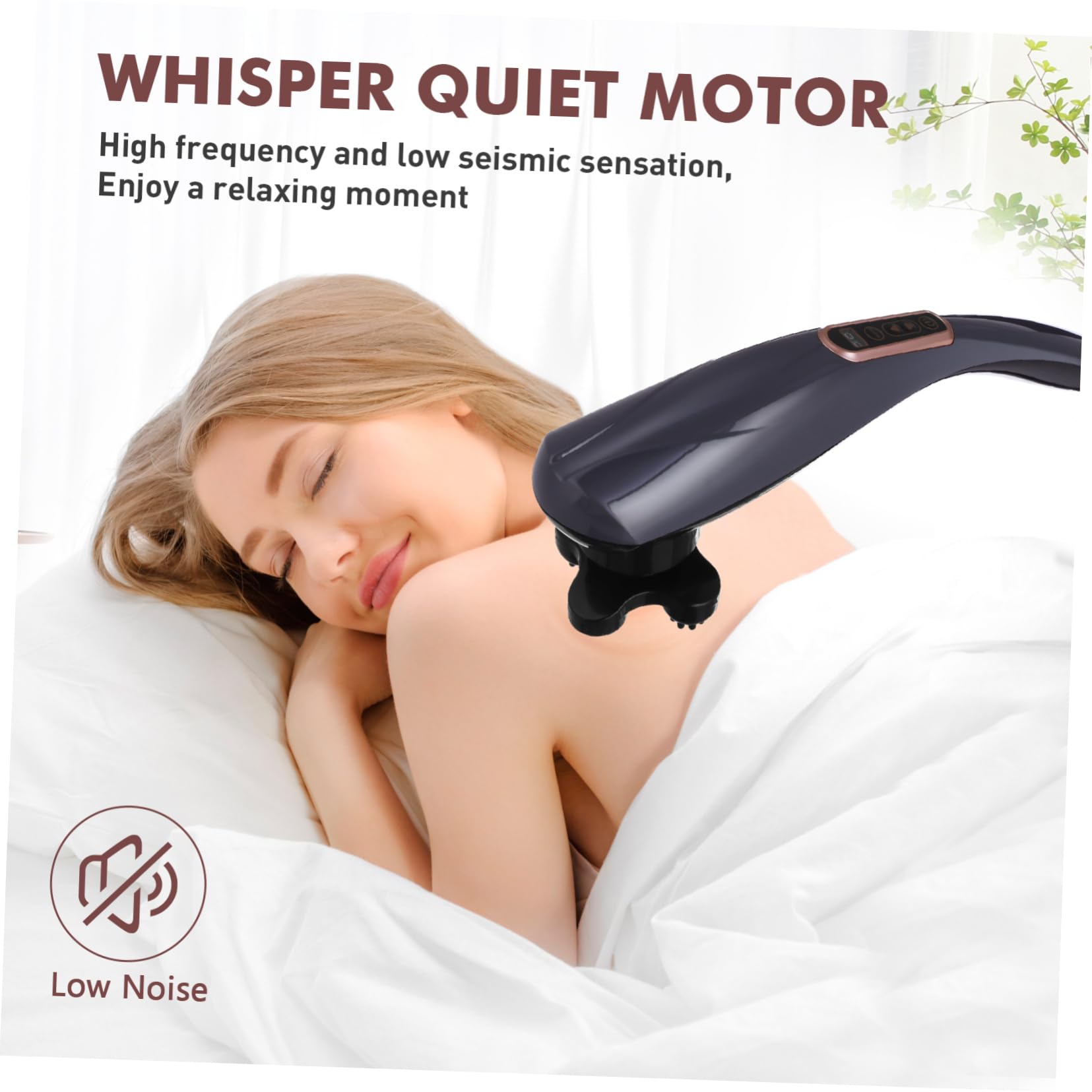 ERINGOGO Massaggiatore Portatile per Corpo e Collo Design Ricaricabile 2000mah in Abs Nero a Forma di Delfino per Massaggi Indoor e Outdoor