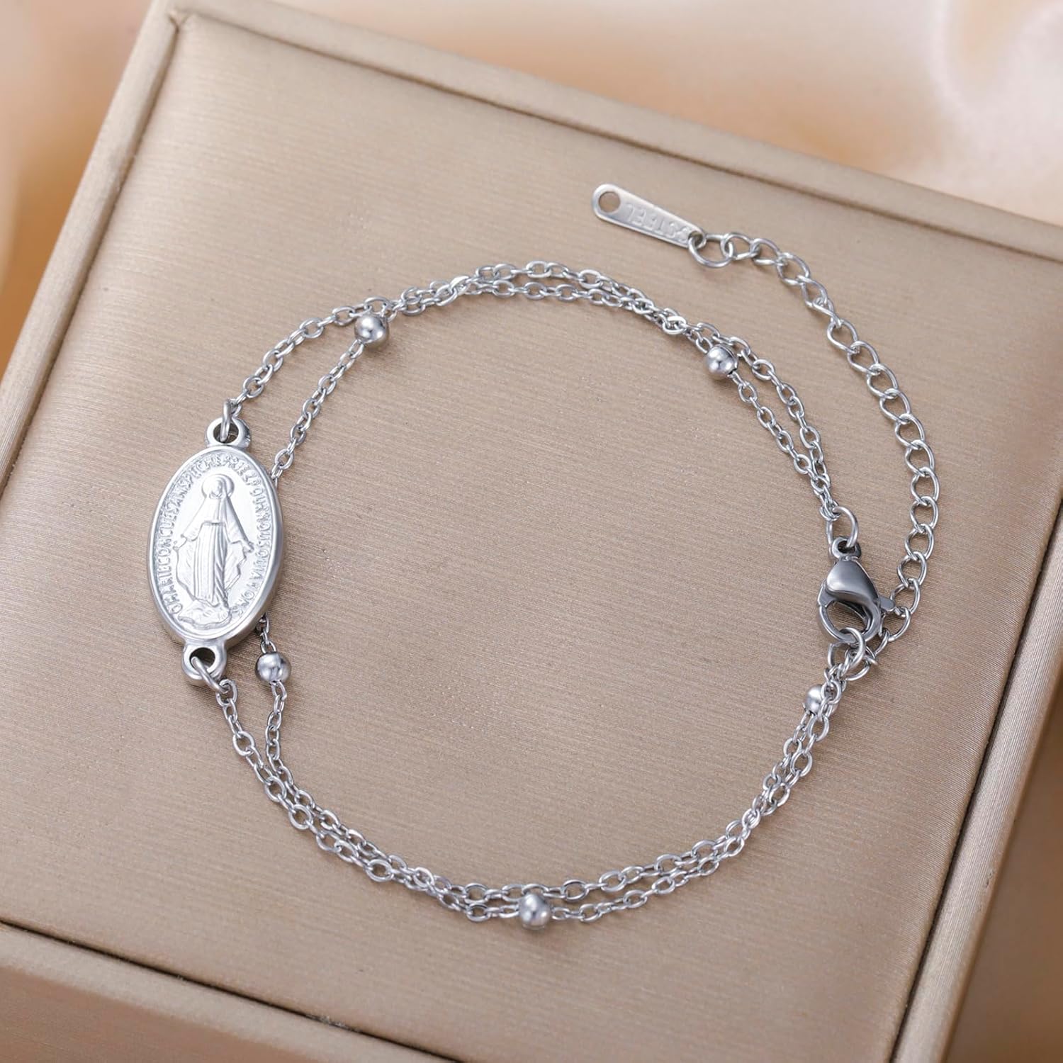VASSAGO Virgin Mary Bracelet for Women Men Double-Sided Virgen de Guadalupe Rosary Bracelet Medal Handmade Braided Rope Catholic Christian Religious Jewelry Gift - Image 4