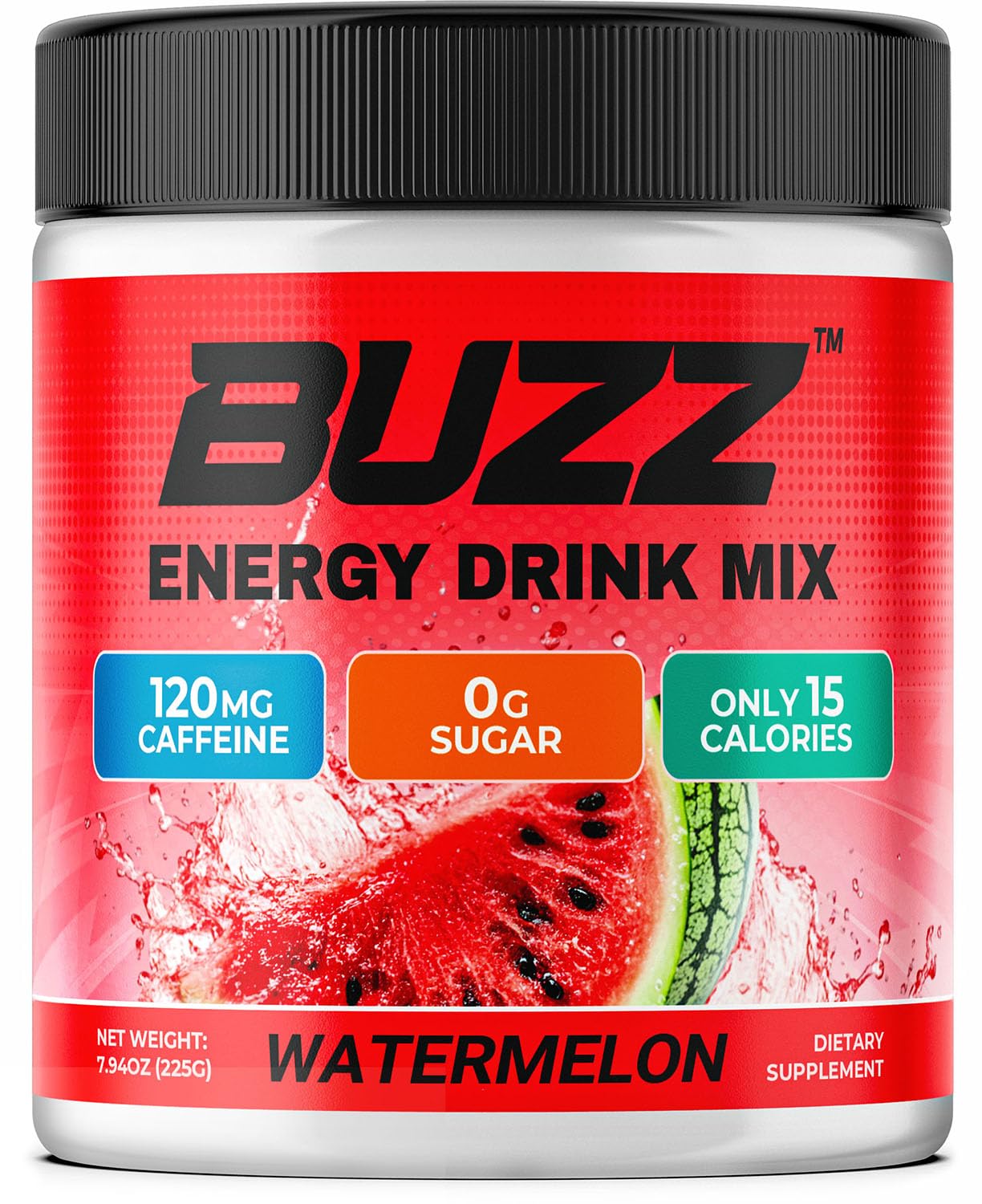 Morning Buzz Energy Drink Powder - Energy Boost Drink Mix - Sugar-Free Energy with Antioxidants - Morning Kickstart and Sports Nutrition Endurance Product - 30 Servings, Watermelon, 8 Ounces