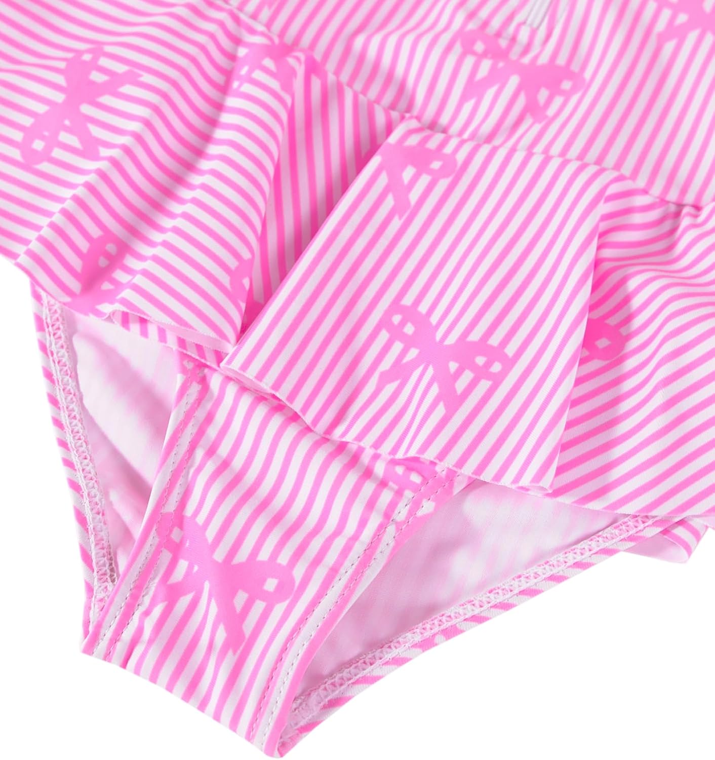 Toddler Girls Long Sleeve One Piece Swimsuit Front Zip Bow Ruffle Bathing Suit for Kids Beach Vacation