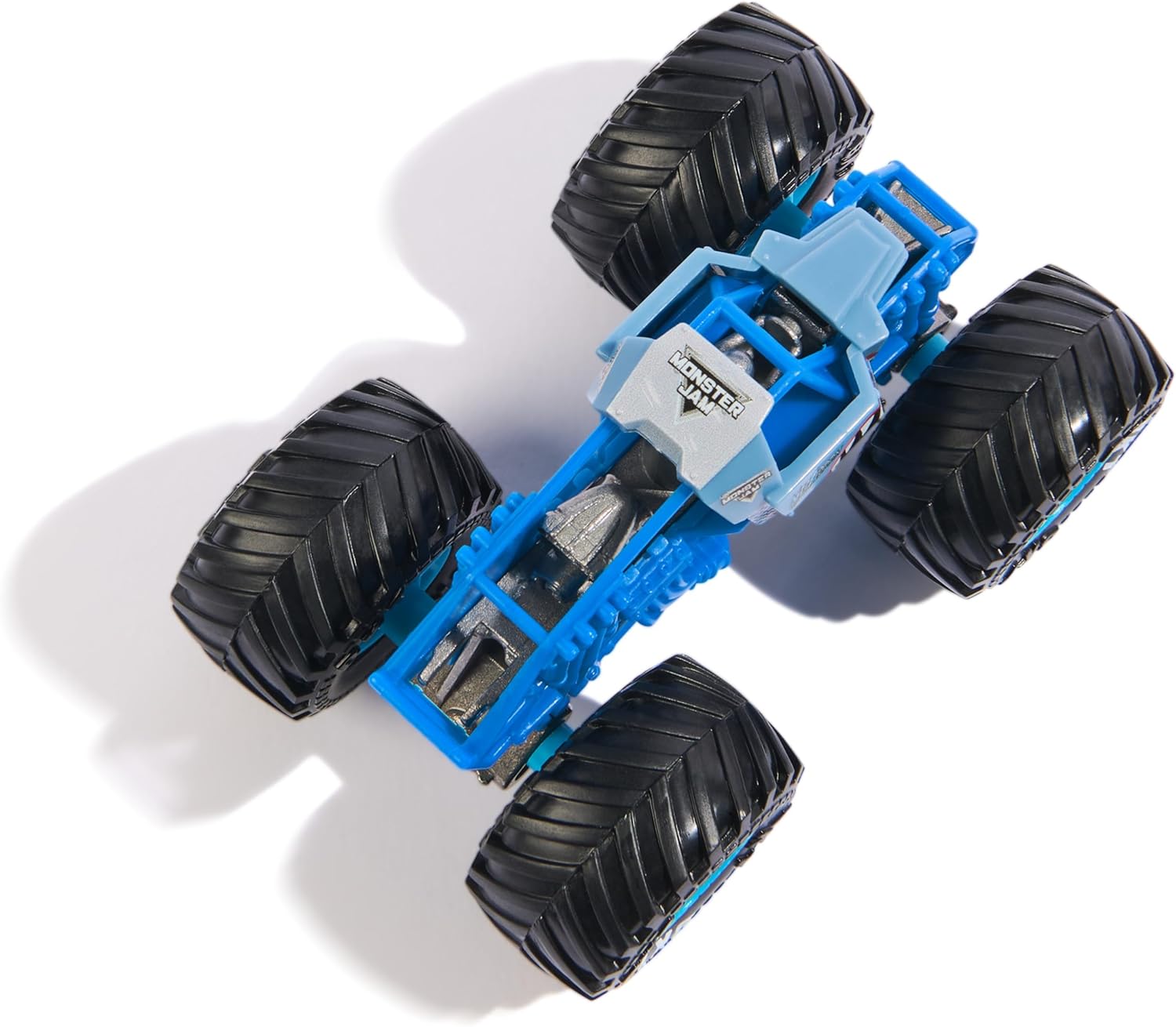 Top-down view of Monster Jam Megalodon 1:64 Scale Die-Cast Monster Truck