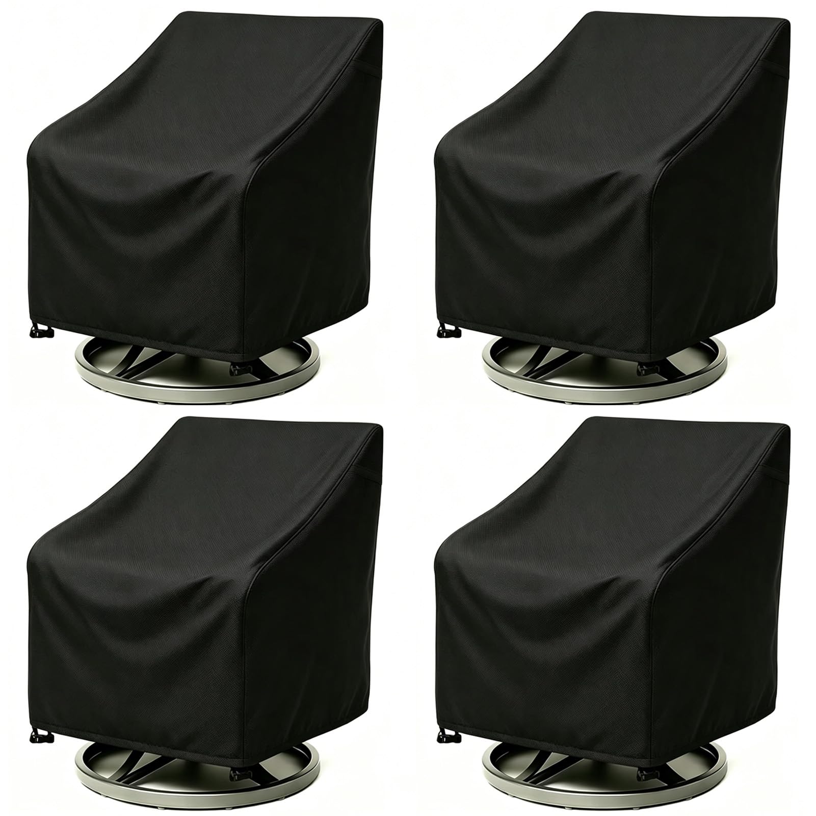 Fundas impermeables para sillas de patio, paquete de 4 (37.5 pulgadas de ancho x 39.25 pulgadas de profundidad x 38.5 pulgadas de alto) para silla giratoria al aire libre, funda de asiento