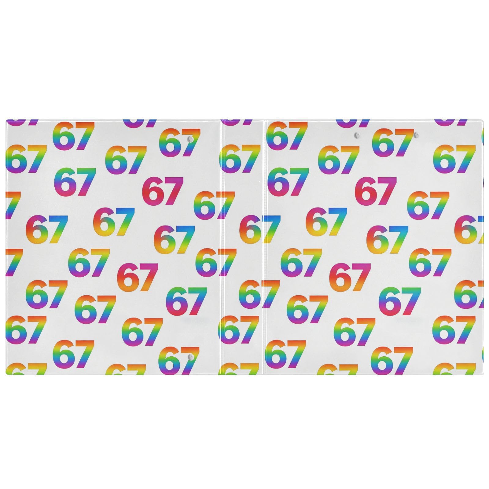 Kcldeci Raccoglitore a 3 anelli con copertina rigida per carta formato lettera, arcobaleno 67 su anelli rotondi bianchi da 3,8 cm, organizer per scuola/ufficio, confezione da 2