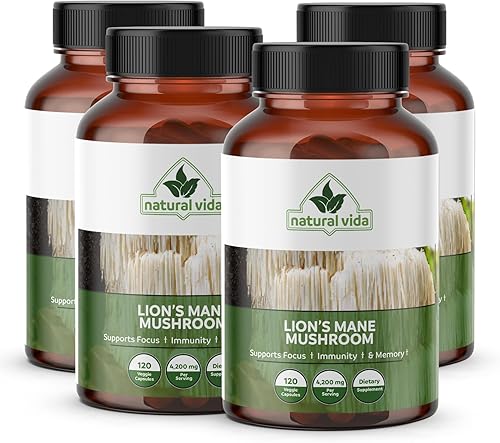 Miniatura 5 de Extracto de hongo melena de león - 120 cápsulas vegetarianas - 4,200 mg - Suplemento sin OMG