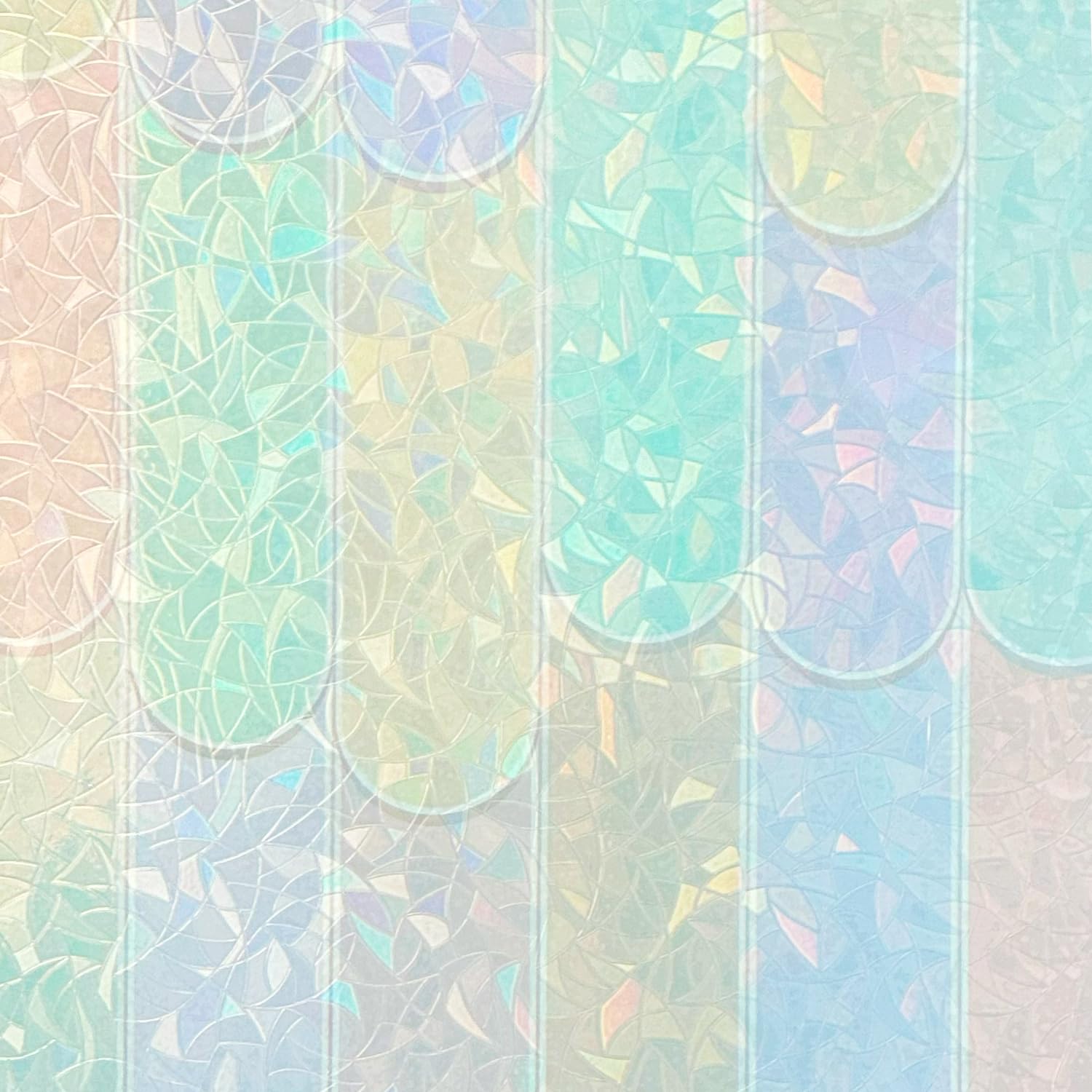 Decorative Privacy Window Film 3D Etched Glass Door Cling Self-Static Window Coverage Macaron Colorful No Glue Easy Removal Anti UV Heat Control,35 inches by 78.7 inches