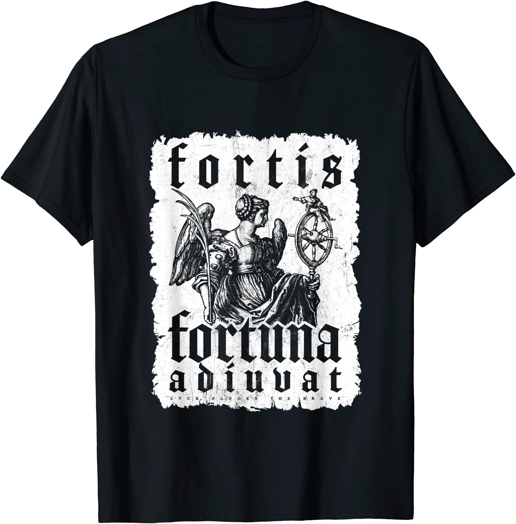 Funny Humanities Quote Nerdy Philosopher GiftsLatin Proverb Bravery Fortis Fortuna Adiuvat T-ShirtOEKO-TEX STANDARD 100