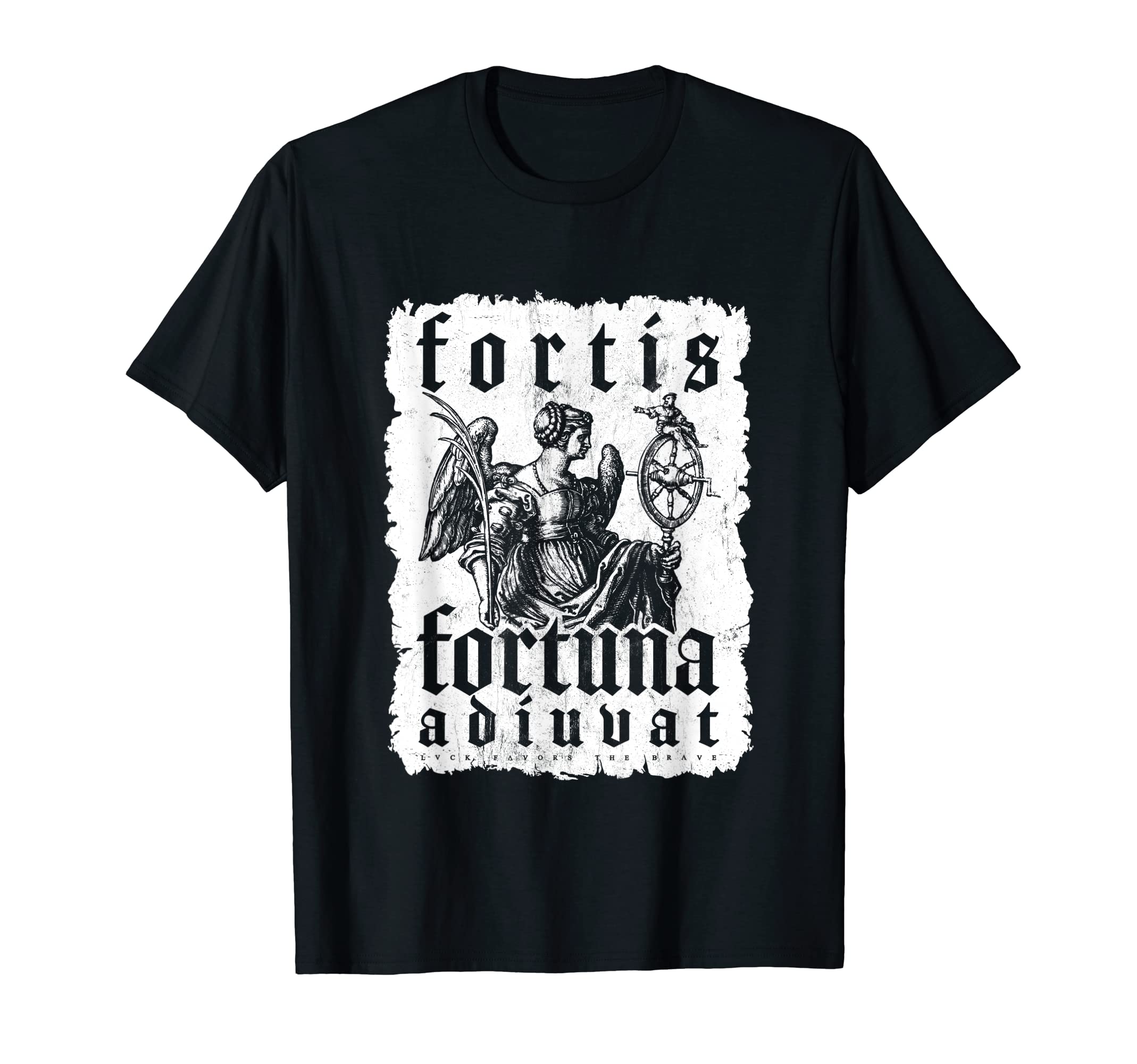 Funny Humanities Quote Nerdy Philosopher GiftsLatin Proverb Bravery Fortis Fortuna Adiuvat T-ShirtOEKO-TEX STANDARD 100