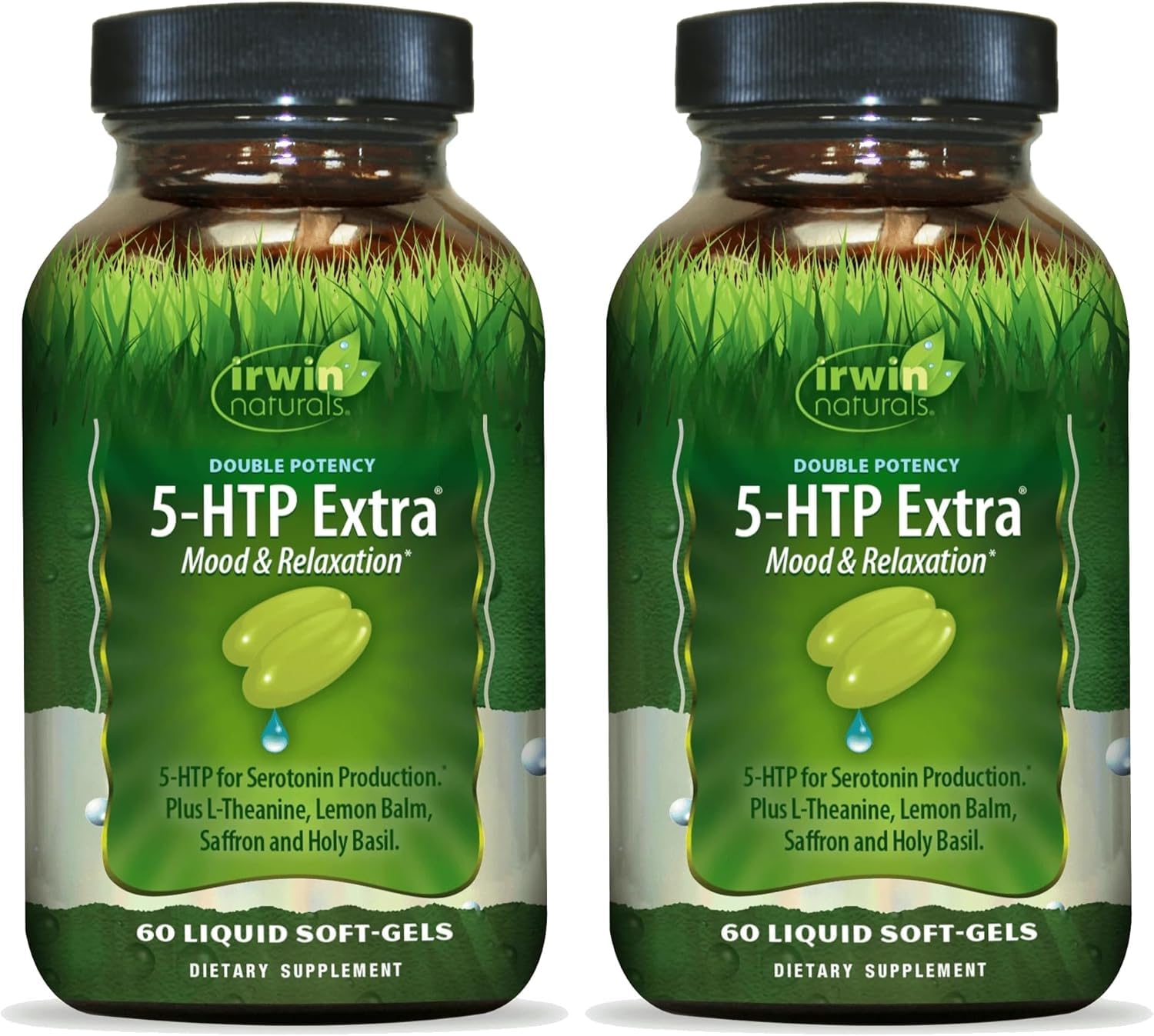 Irwin Naturals Double Potency 5-HTP Extra Mood Balance Formula (2 Pack) 60 Count (Pack of 2)