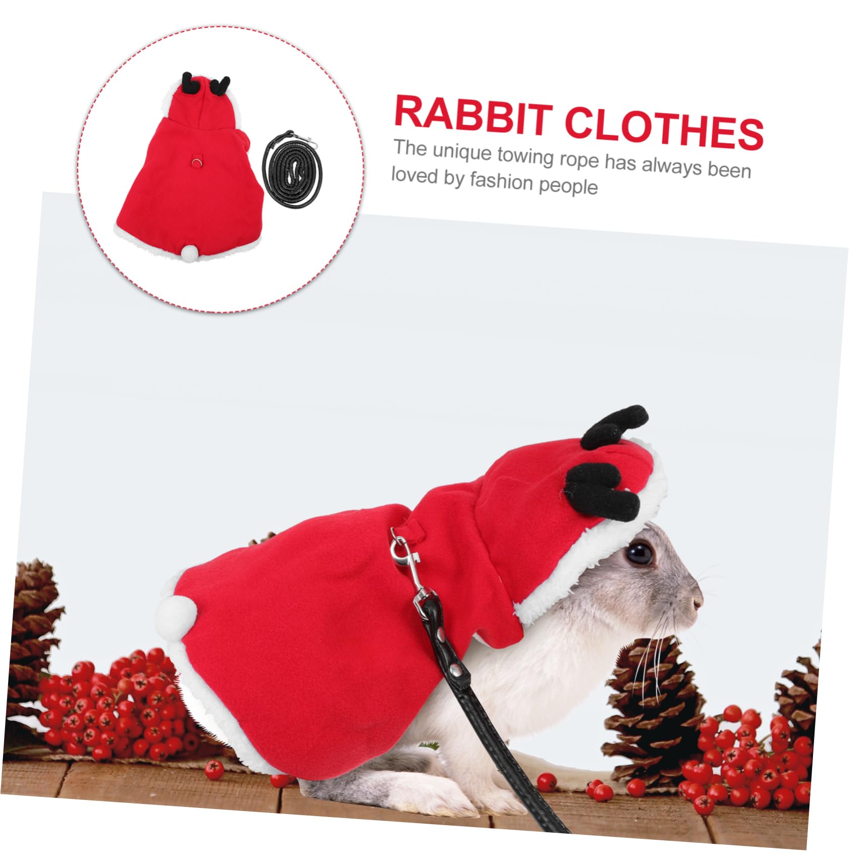 Didiseaon 3Pcs Maiale Riccio Vestito Petto Cincillà Rosso Christams Ratto Vacanza Corda Furetto Gatto Per Con Piccolo Cucciolo Coniglio Cappello Cinghia Bunny Antler Criceto
