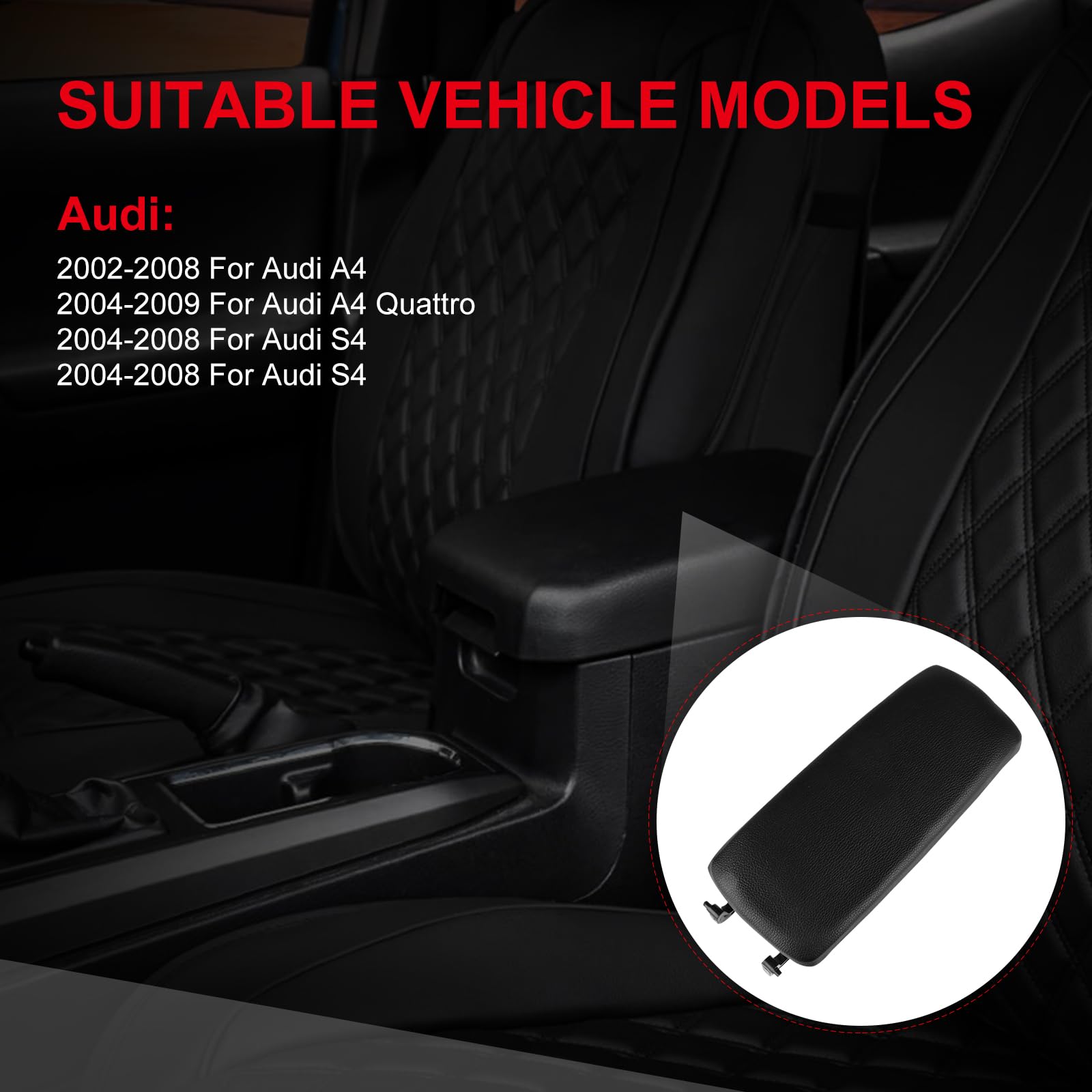 Center Console Cover Armrest Console Lid Cover For 04-07 Pontiac Grand Prix – Synthetic Leather, Black 04 F150 Interior - Foto 3