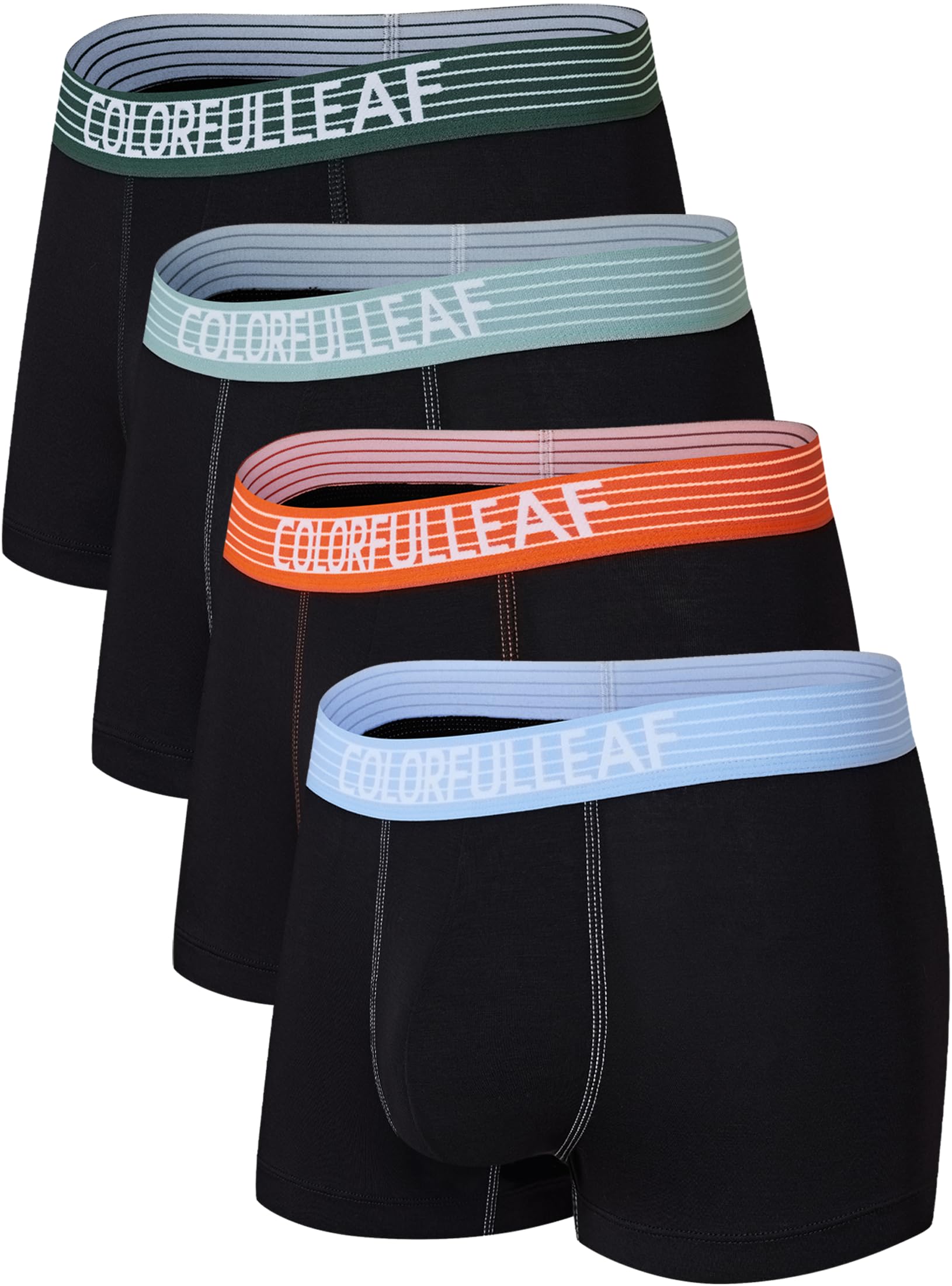 COLORFULLEAF Mens Underwear Moisture Wicking Rayon Made From Bamboo Boxer Briefs Mens Short Leg Quick Dry Travel Underwear