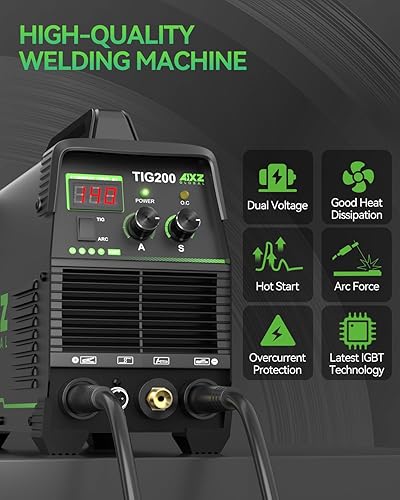 Miniatura 5 de Soldador TIG 200A, máquina de soldadura TIGStick 2 en 1 de alta frecuencia 110V220V Máquina de soldadura con función de gas de poste de doble