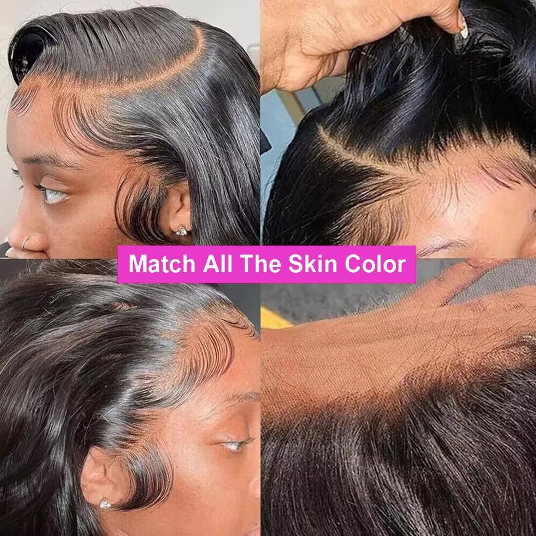 Lemoda 13x6 Straight Lace Front Wigs Human Hair 180% Density 13x6 HD Transparent Lace Frontal Wig Pre Plucked 14A Brazilian Virgin Human Hair Wigs for Women 20 Inch - Image 4