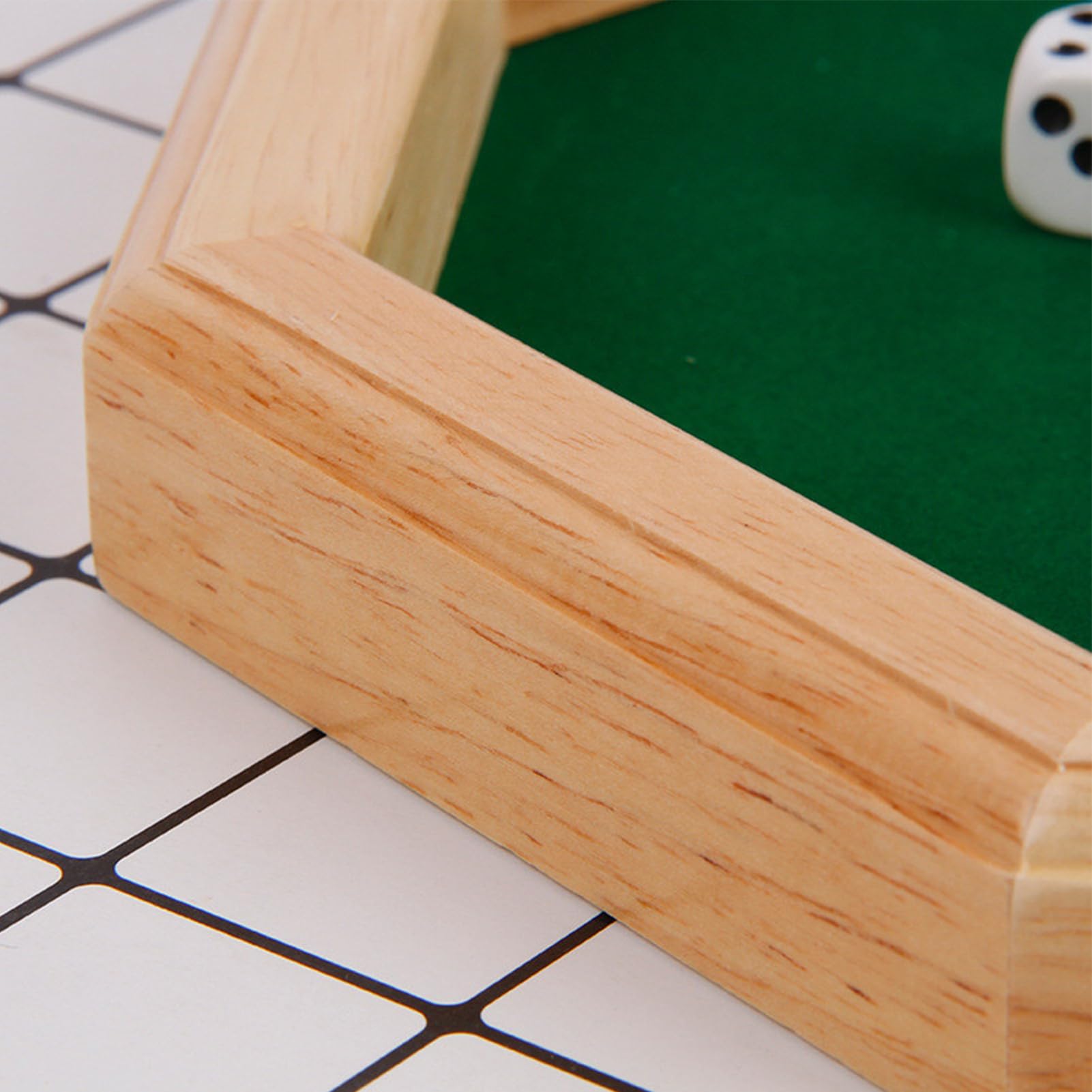 Achteckiges Würfelbrett – Spielmatte aus Holz, tragbare Würfelbox, Tischflächen | Reise-Familientreffen Zubehör, Urlaubsgesellschaftsspielwerkzeug für Thanksgiving, Enf