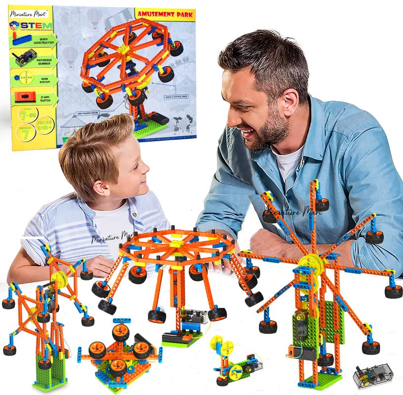 Miniature Mart Robotics for Kids Make a Working Rides Giant Wheel, Roller Coasters, Marry Go Round, Swing & Many More | Educational Toys for Kids | Age 7 Year?99 Years