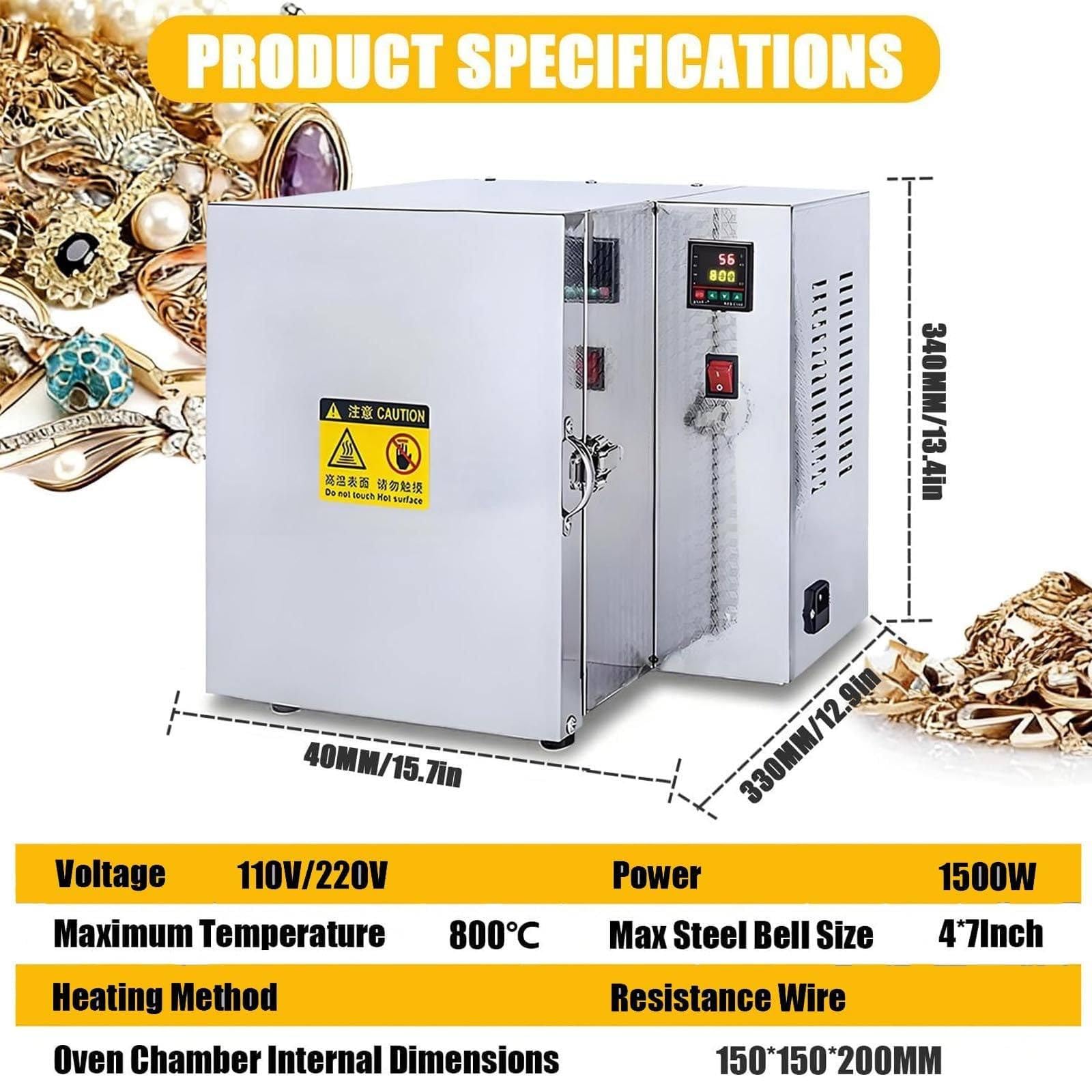 Forno Professionale per la Cottura della Cera da 1500 W, Forno Elettrico ad Alta Temperatura, Forno Elettrico Digitale con Controllo della Temperatura, Forno ceramico a 7 Ripiani 110V