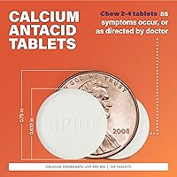 Vista 2 de Rugby - Tabletas antiácidas de carbonato de calcio de 500 mg de menta, fuerza regular, 150 tabletas masticables - 2