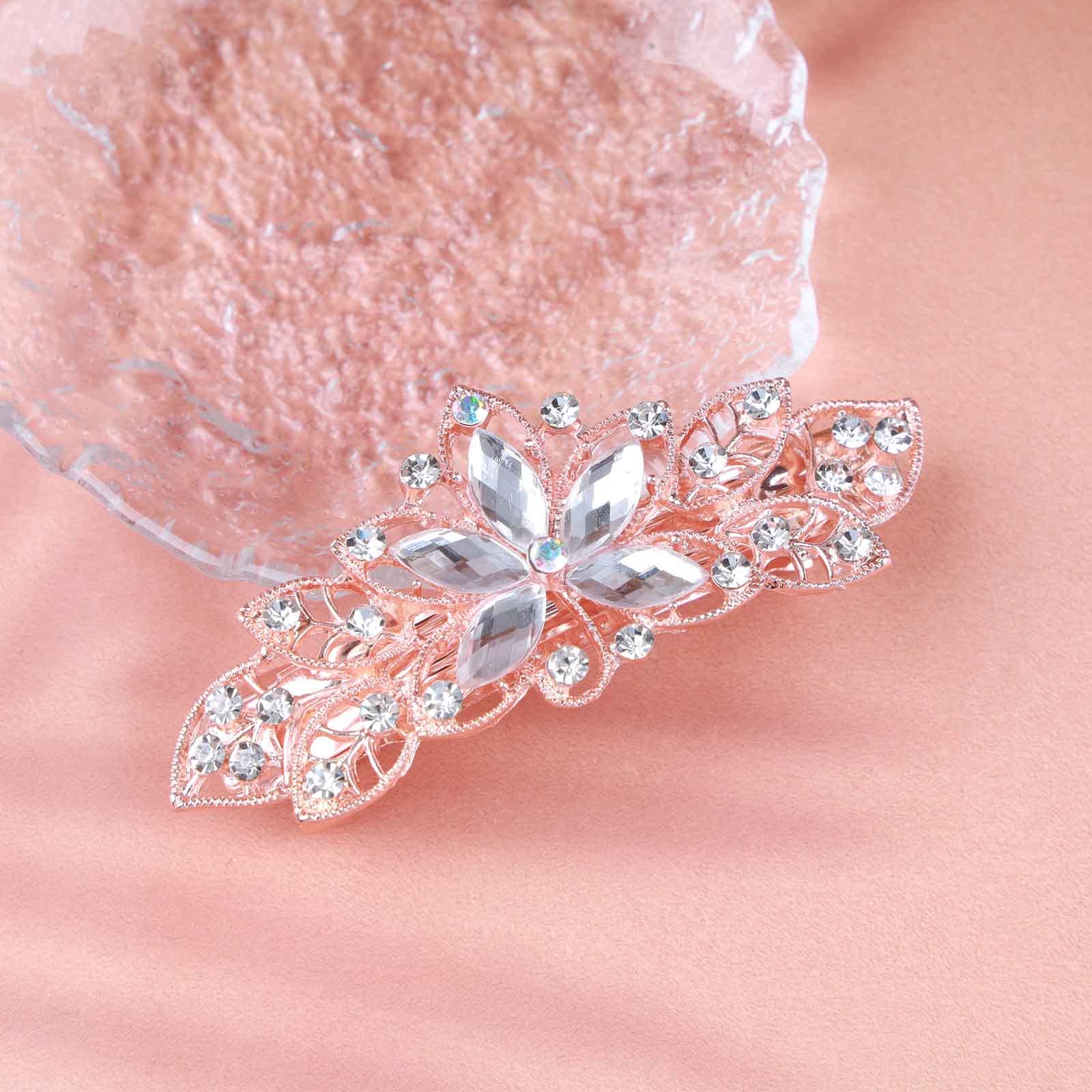 Ornement Mariée Rétro Épingle à Cheveux Mariage Ogquaton - Clip Branche Perle Faux, Style Rétro Élégant Pour Soirée Barrette Fleur