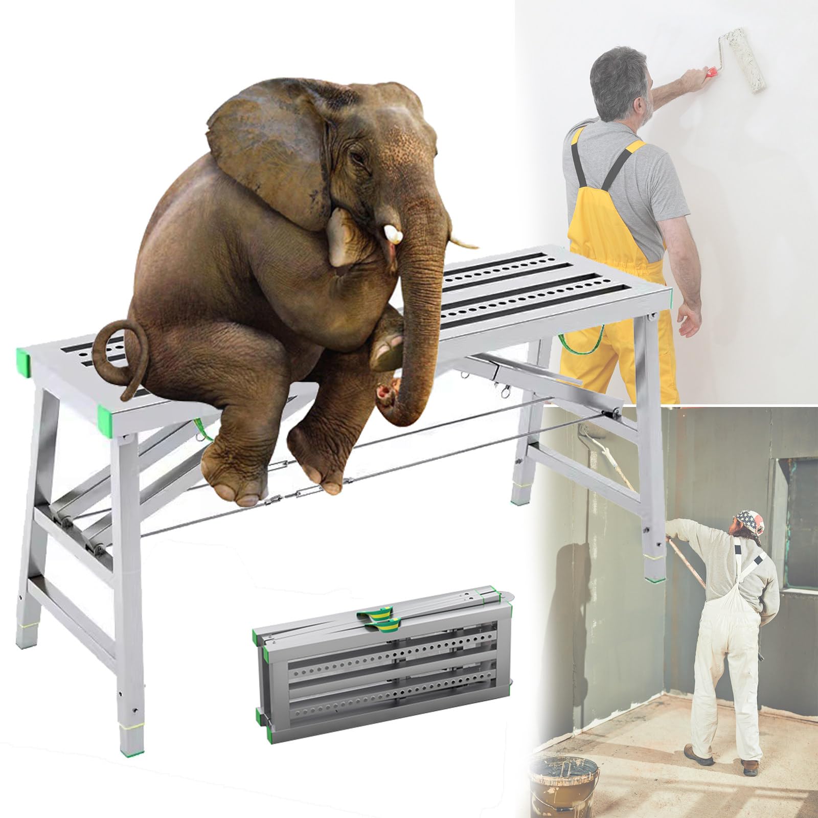 Andamio plegable portátil de 200x30 cm con altura ajustable para reformas