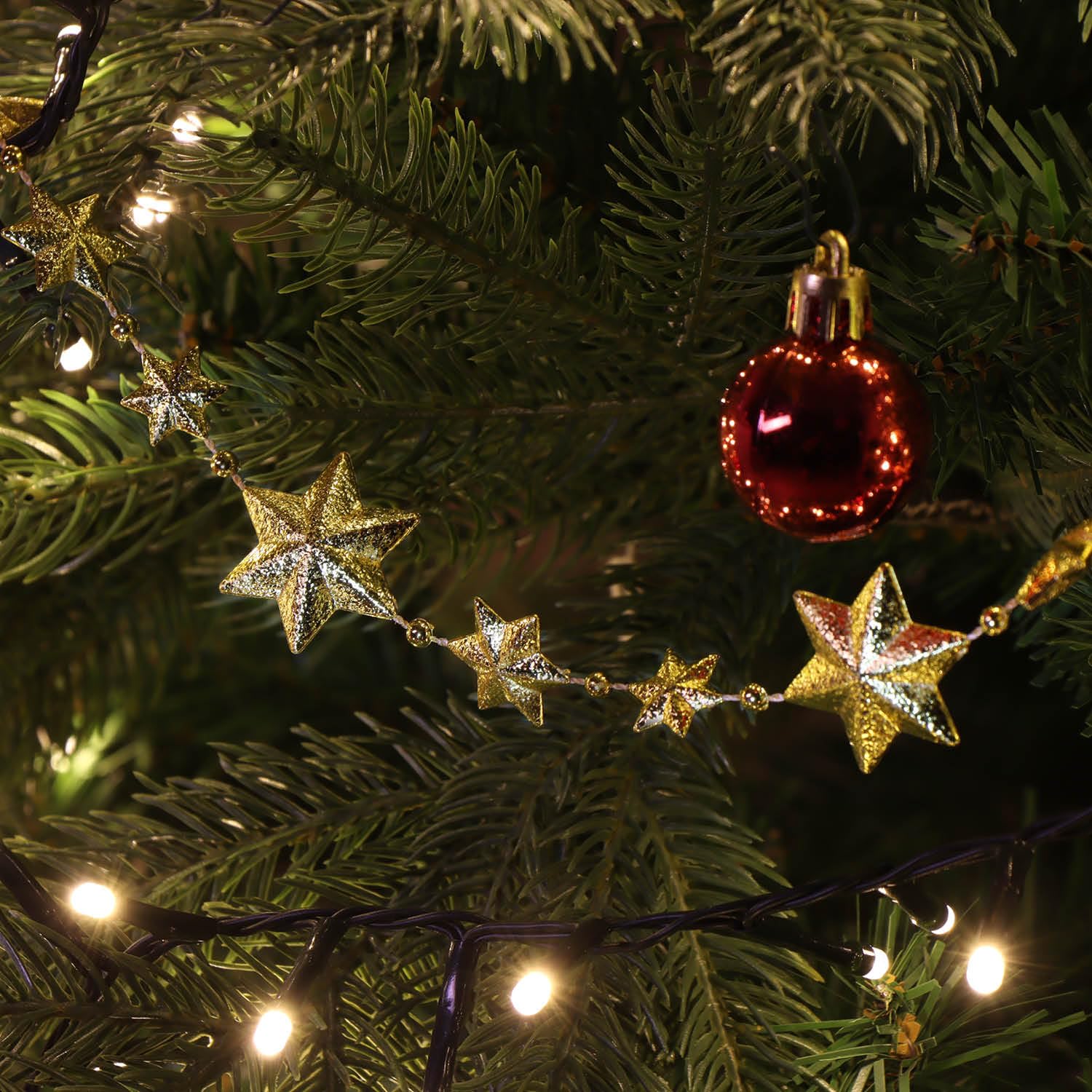 Silberne Sternen Girlande - Weihnachtsdeko Für Baum Und Adventskranz