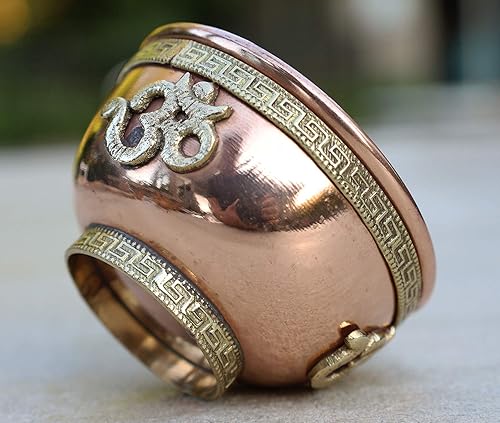 Miniatura 2 de Recipiente de cobre para quemador de incienso (3 pulgadas, Om)