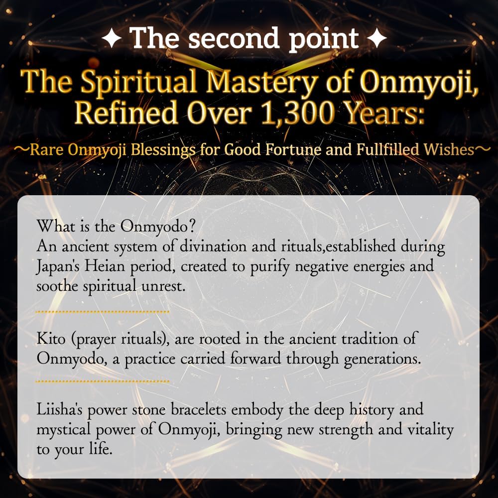 Spiritual Onmyoji Bracelet for Women -Wealth Career Success and Fortune - Healing Crystals Energy Bracelet with Guardian Stones, amulet Rutilated Quartz & Red Tiger’s Eye - Good Luck Charm, Made in Japan - - Mystic Link
