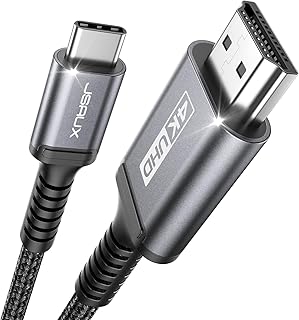 JSAUX USB C to HDMI Cable 4K 3.3FT/1M, Type C to HDMI Cable Thunderbolt 3 Compatible with MacBook Pro 2019/2018, iPad Pro 2020, MacBook Pro/Air, Samsung S20 S10 S9 Note 10, Huawei P30 Dell XPS -Grey