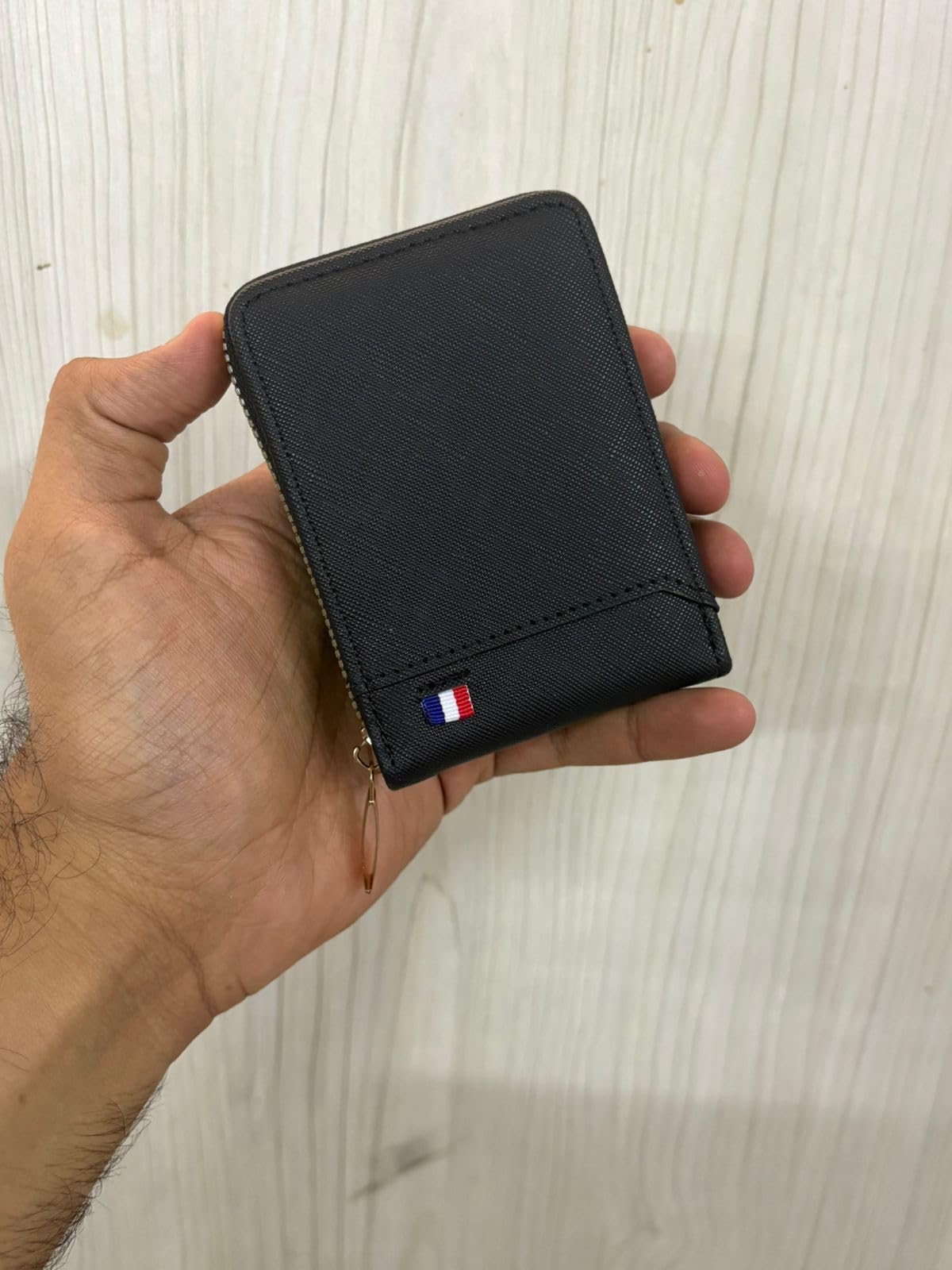 PU Leather 9 Slot Vertical Credit Debit Card Holder Money Wallet Zipper Coin Purse for Men Women (11.5 x 1.75 x 8 cm) (Black)-image-42