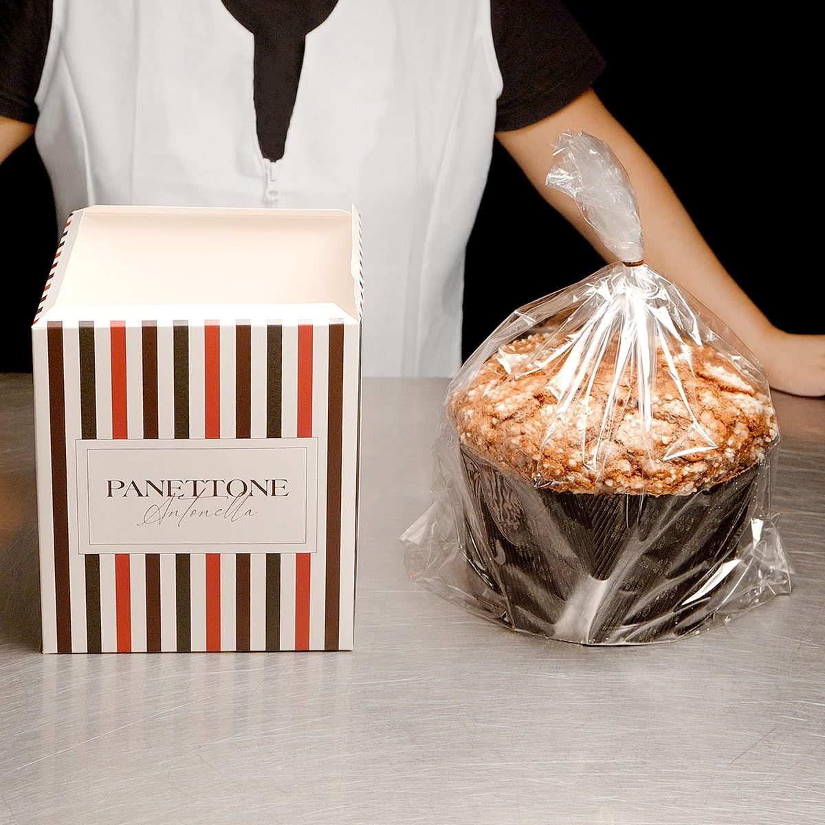 Panettone Antonella de Chocolate y Naranja XXL 1200 gr - Elaboración Artesanal con Receta Tradicional - Delicioso Panetone Dulce Navideño (1 PANETTONE)