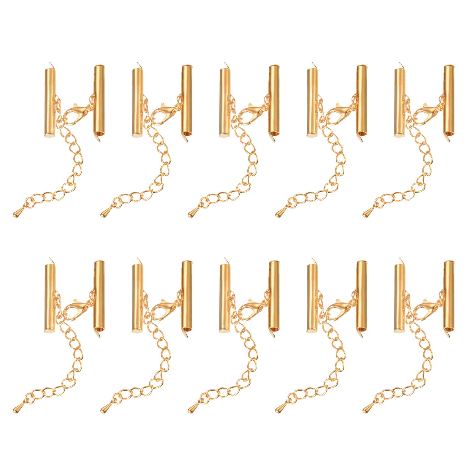Cierres deslizantes de 25 mm con mosquetón uxcell para pulseras de bisutería dorada