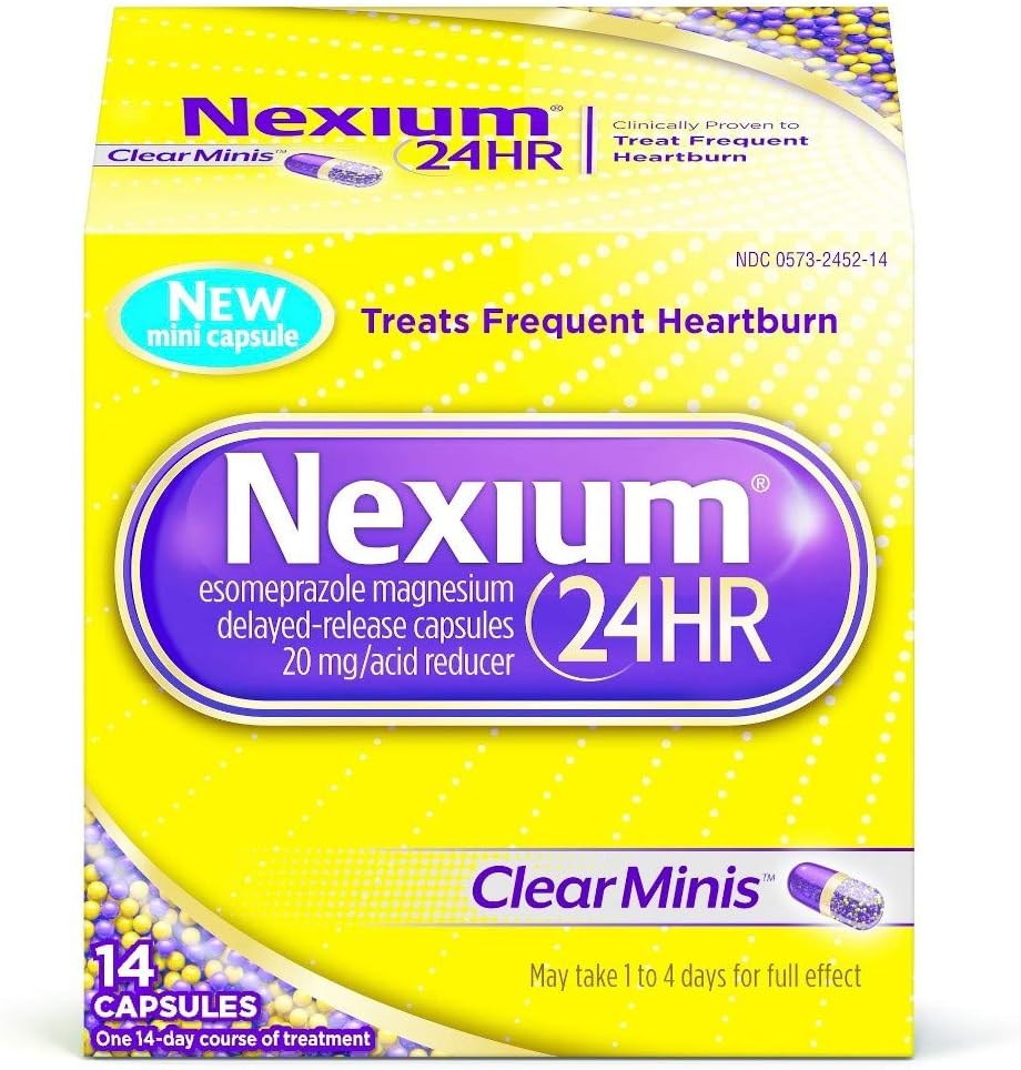 Nexium 24HR Capsules Clear Minis - 14 ct, Pack of 5