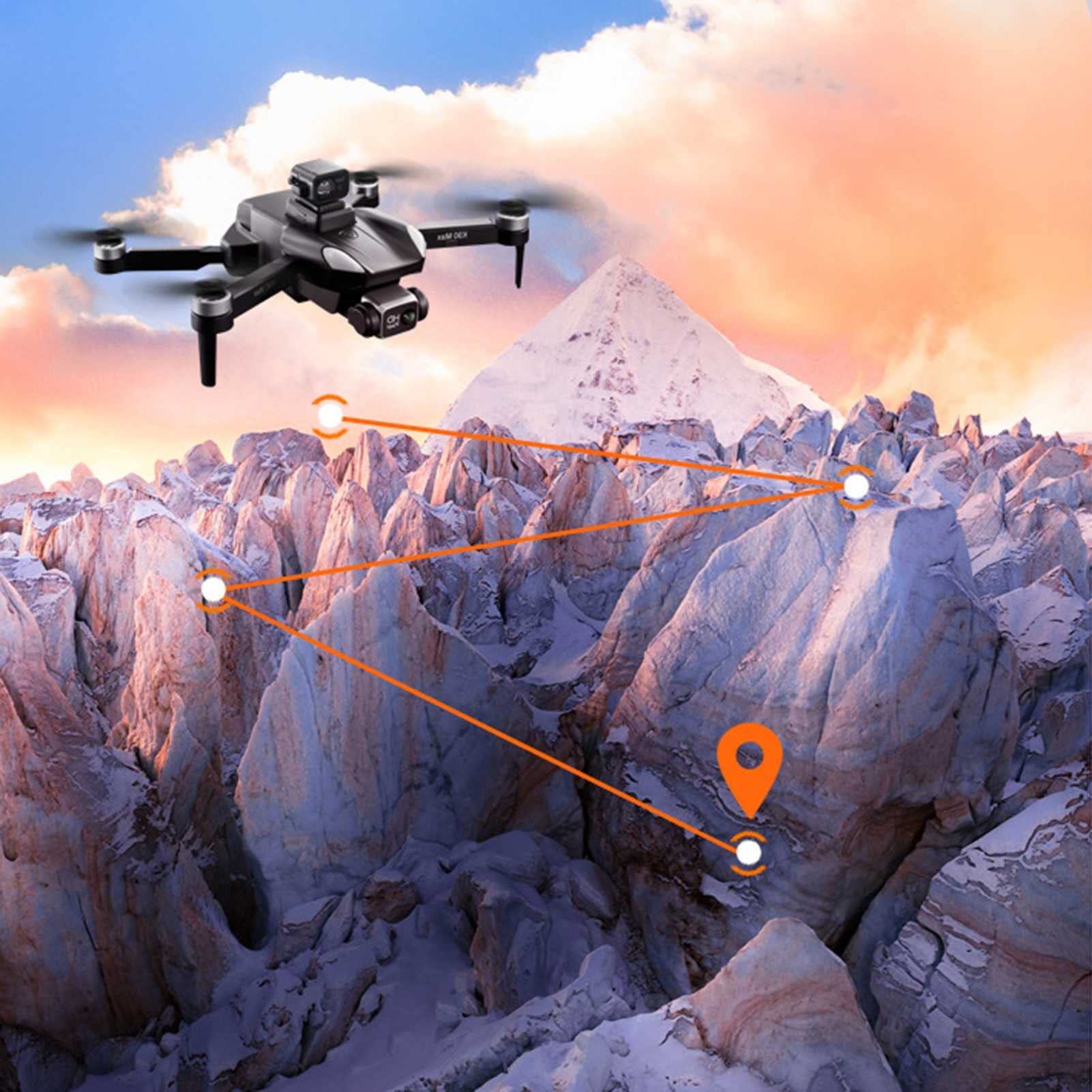 Droni ultraleggeri e pieghevoli con fotocamera per adulti 25 minuti di volo tempo senza spazzola motore Seguimi senza testa GPS Droni di ritorno auto per principianti (2 batterie)