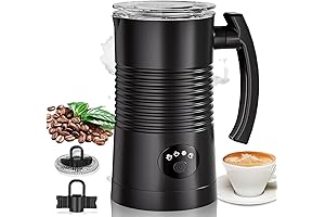 Espumadera automática de leche de 11.8 oz/350 ml, espumador y vaporizador de...
