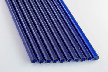 Devardi Glass COE 33 Boro Tubes, 10 Transparent 16mm Dark Cobalt Blue Borosilicate 12" Tubing