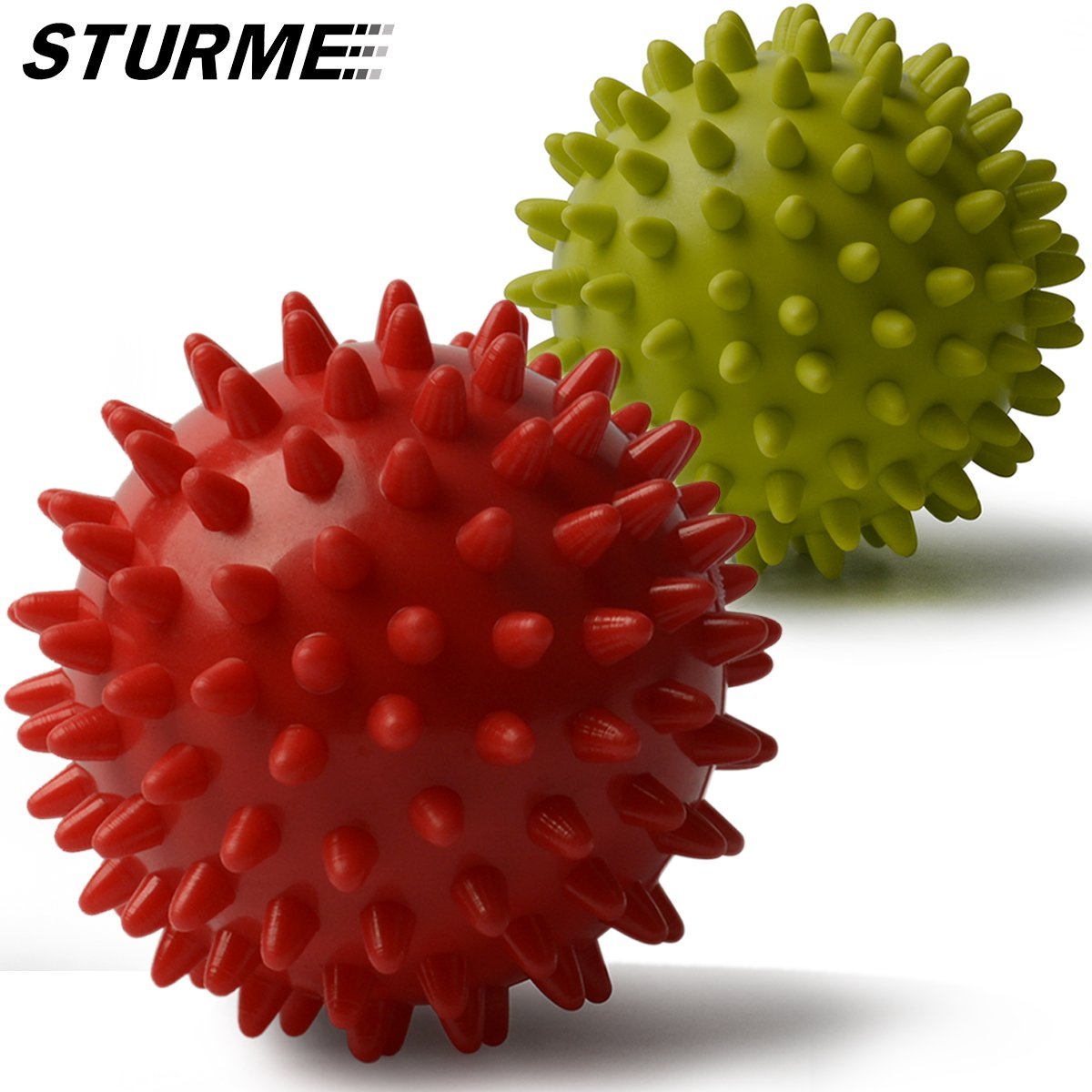 Massage Ball Spiky Foot Massager Back Muscle Roller All Body Deep Tissue Trigger Point Therapeutic Massaging Exercise Roller Yoga Balls Physical Therapy Equipment Includes Free Tutorial and Holder Bag