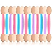 Vista 23 de MORGLES Aplicadores de sombra de ojos de doble cara, 50 brochas de sombra de ojos de 2.4 pulgadas para mujeres y niñas, color negro