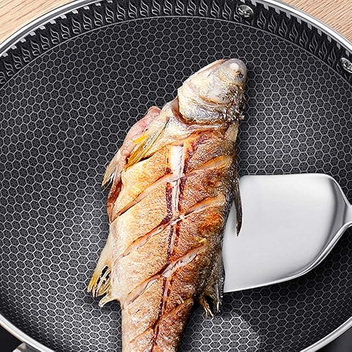 Miniatura 7 de Sartén de cocina de acero inoxidable antiadherente de doble cara con tapa de vidrio para estufa de gas, cocina de inducción y así sucesivamente