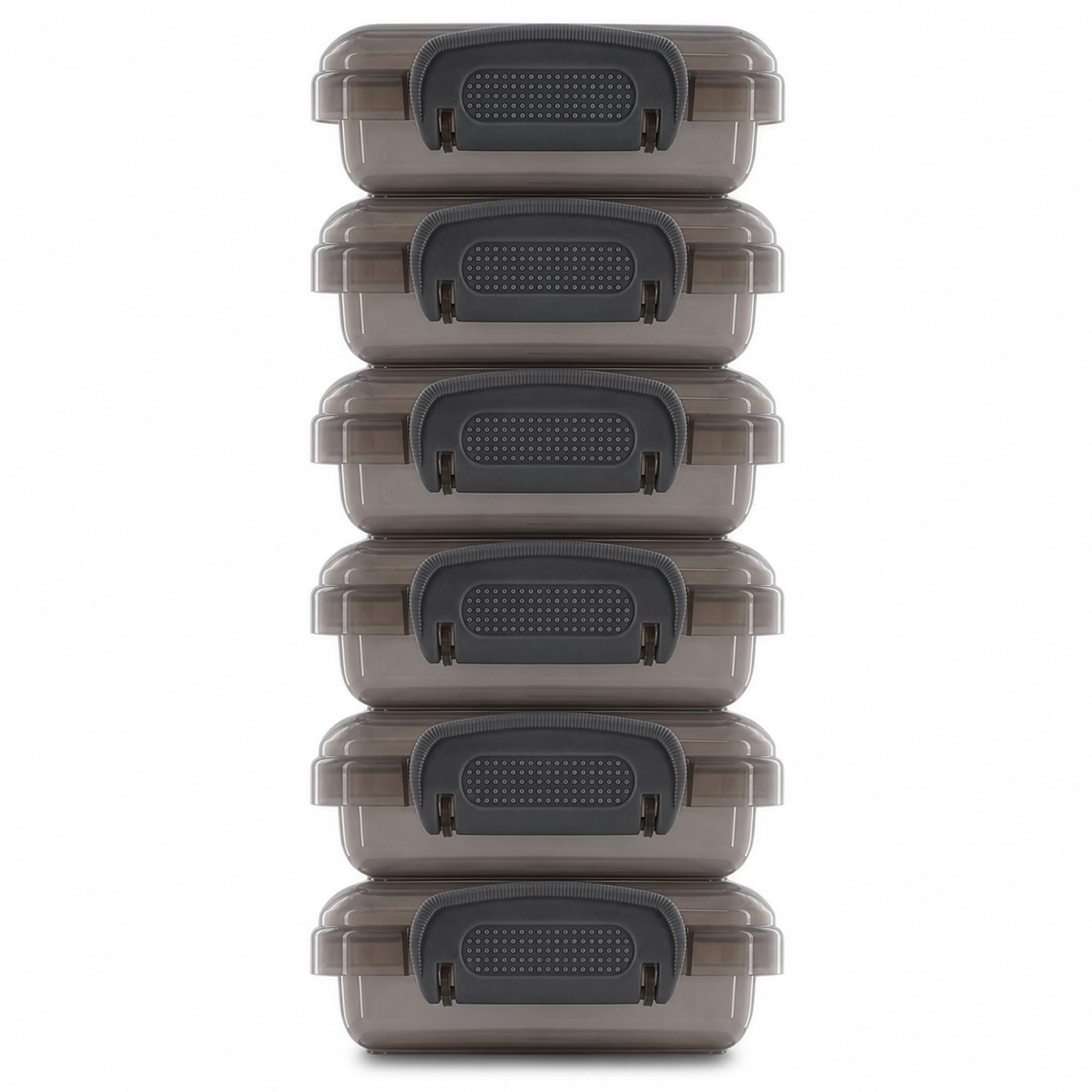 NADOBA 6 Pcs Lock Top Snack Containers, 4.6 Oz, Snap Lid, Black | Small Snap Lid Containe…